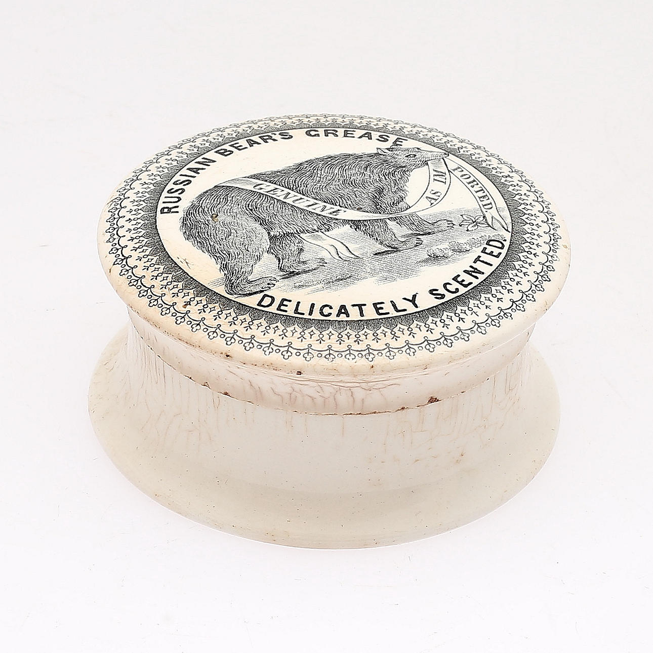 PORSLINSDOSA, Russian Bears Grease, 1900-talets början.