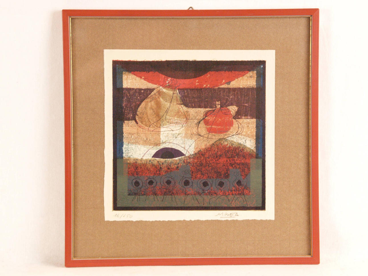 - BEA, MANUEL. Composición abstracta, litografía en color.