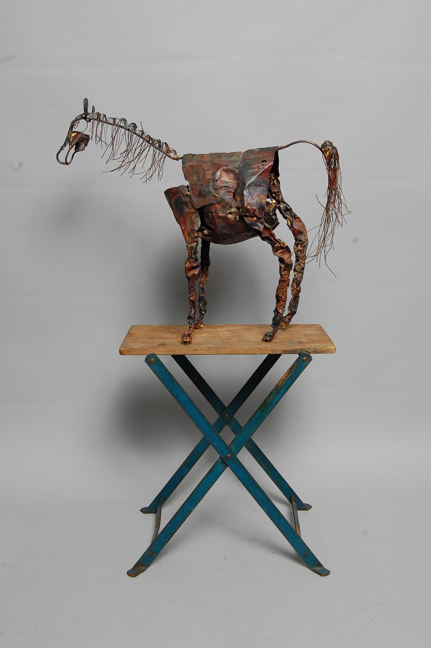 SKULPTUR, häst, otydligt signerad.