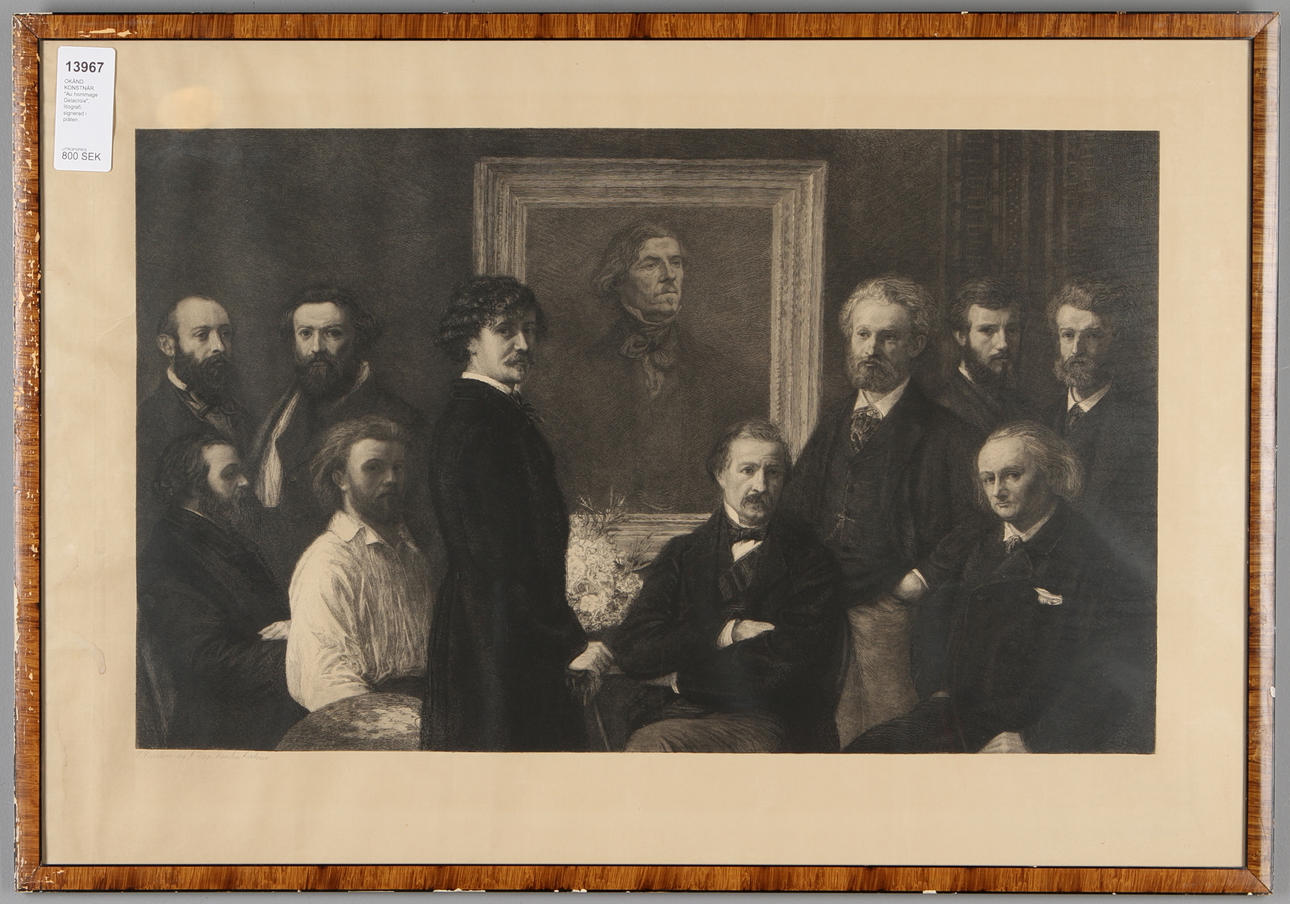 LOUIS FOCILLON. "Hommage à Delacroix", litografi, signerad i trycket.
