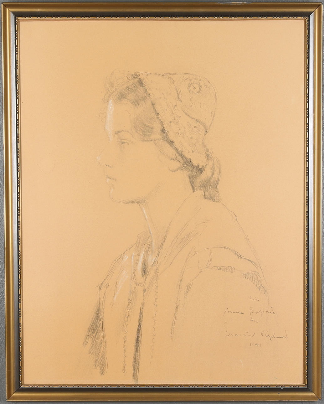 EMANUEL VIGELAND. Norge. Teckning, blandteknik, signerad och daterad 1941.