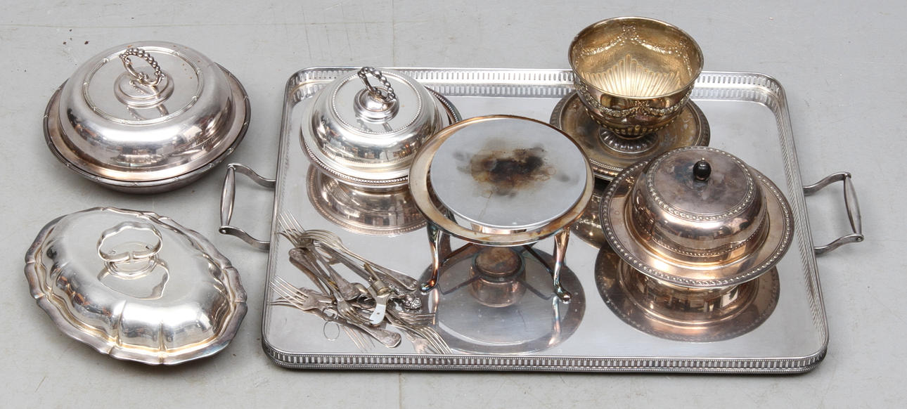 PARTI NYSILVER, bla. bricka C.G. Hallberg.