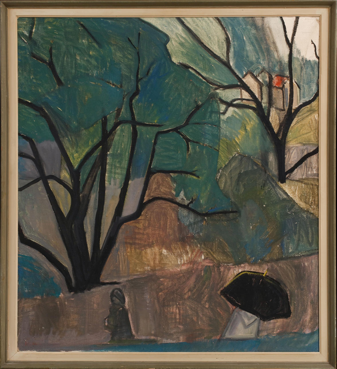 MONA JOHANSSON, "Rainy August Day", Öl auf Leinwand.