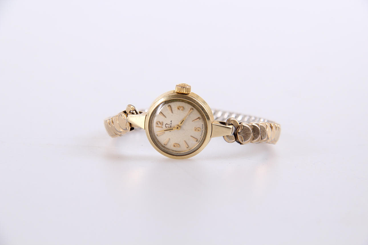 ARMBANDSUR, dam, Omega, 14k, guld på stål.