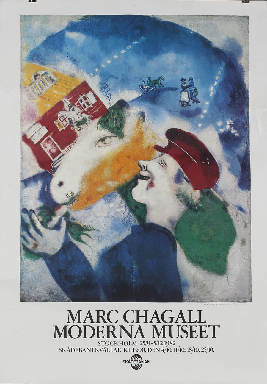 MARC CHAGALL. Affischer, 3 st, Moderna Museet, 1982.