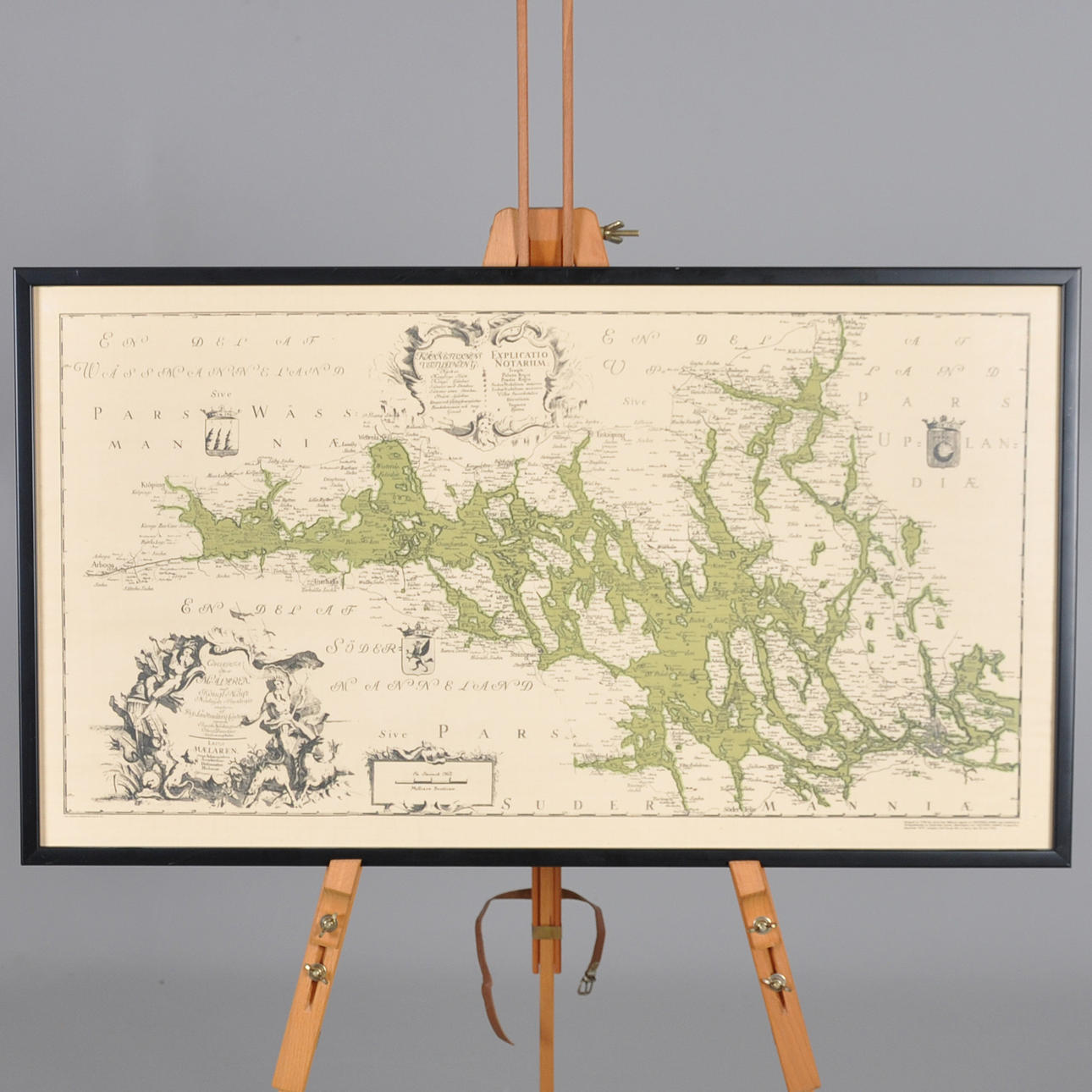 SERIGRAPH OF 1739 MAP OF THE MÄLAREN. Art - Engravings & Prints - Auctionet
