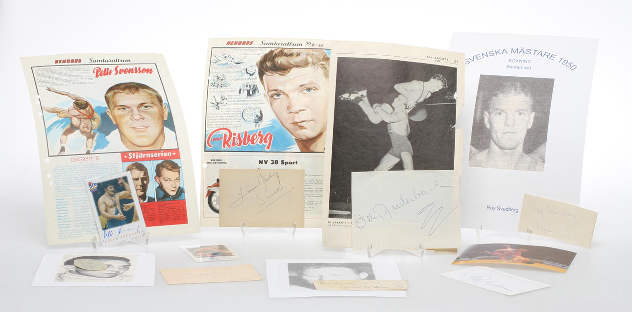 AUTOGRAFER, 9 st, Boxning / Brottning, Sverige.