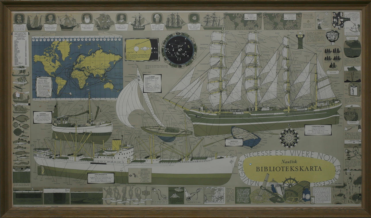 AFFISCH. Nautisk bibliotekskarta.
