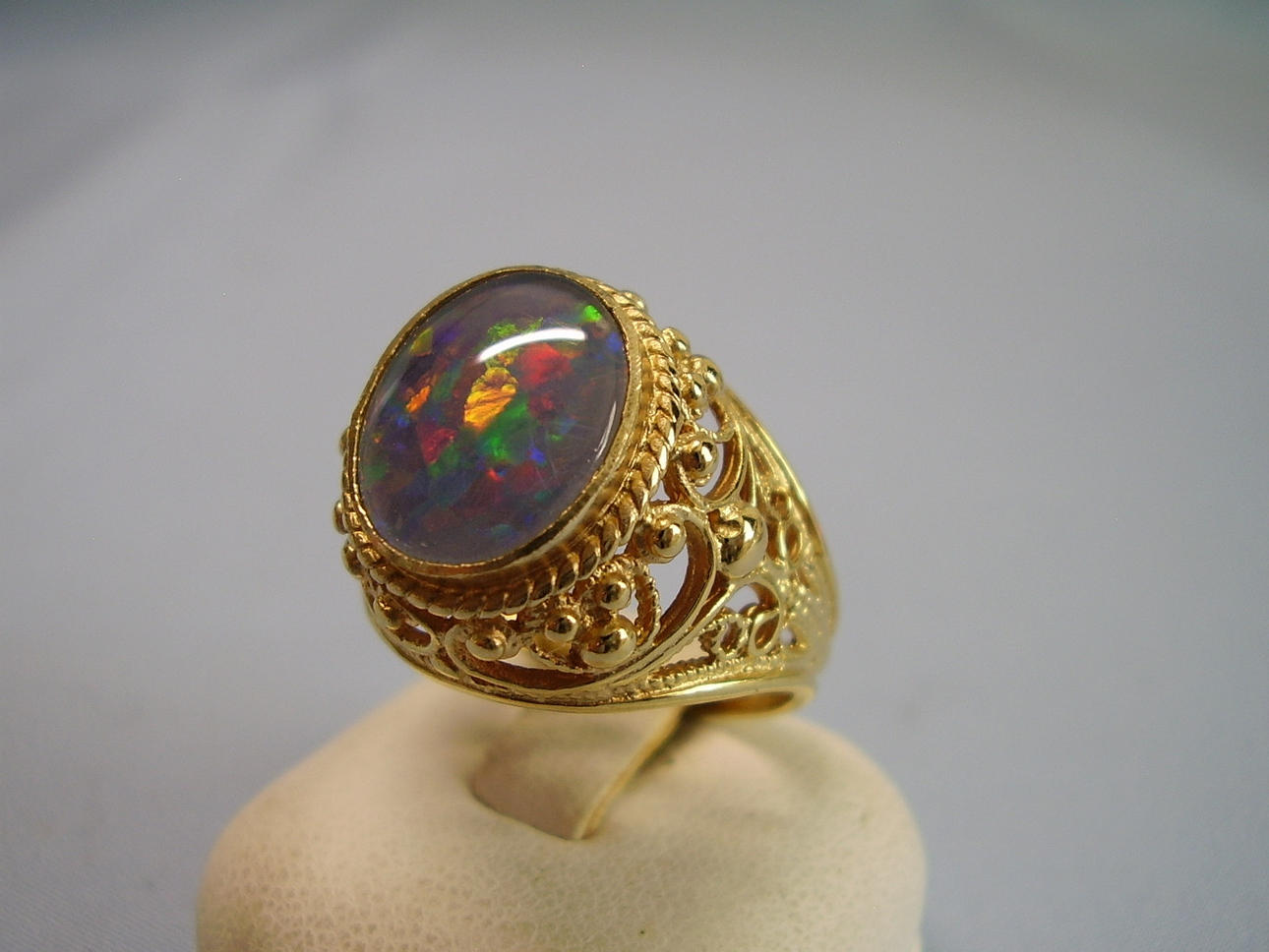 OPAL RING SILVER 875 RYSSLAND ANTIK.