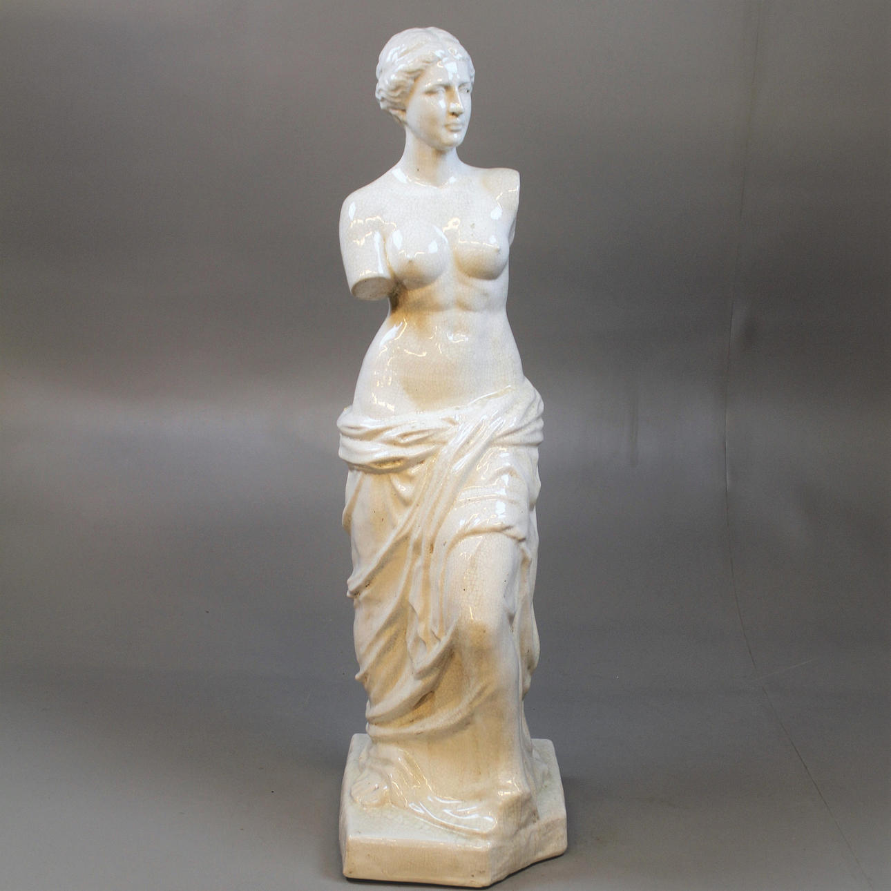 GARDEN STATUE glazed with crackle.