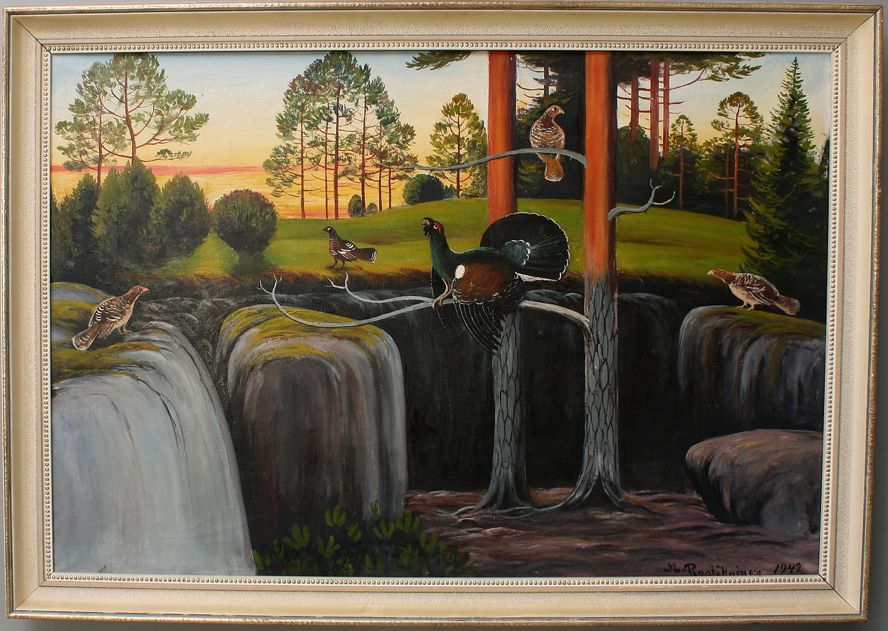 OKÄND KONSTNÄR, olja på duk, signerad M. Raatikainen, daterad 1942.