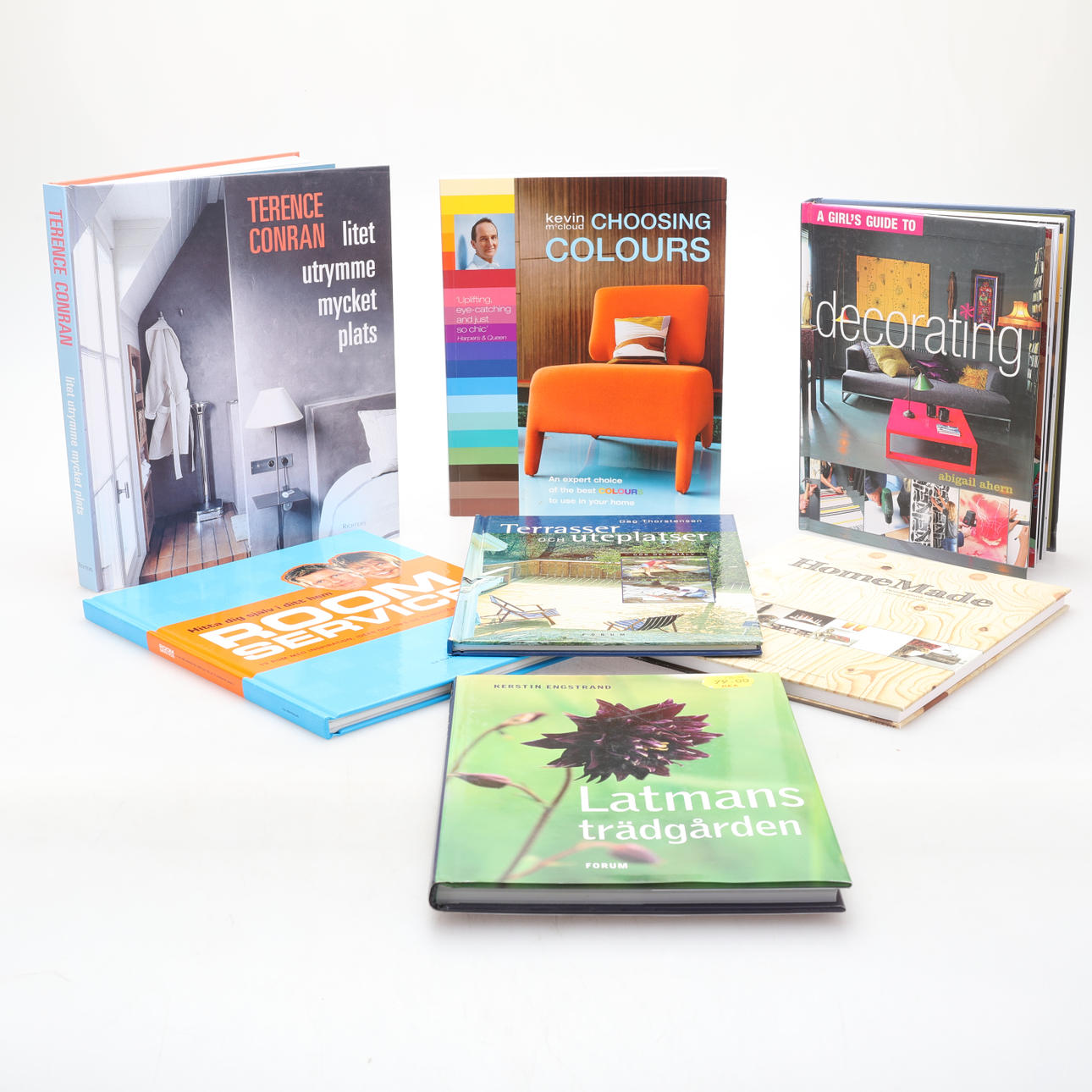 PARTI BÖCKER, 7 st, inredning och trädgård.