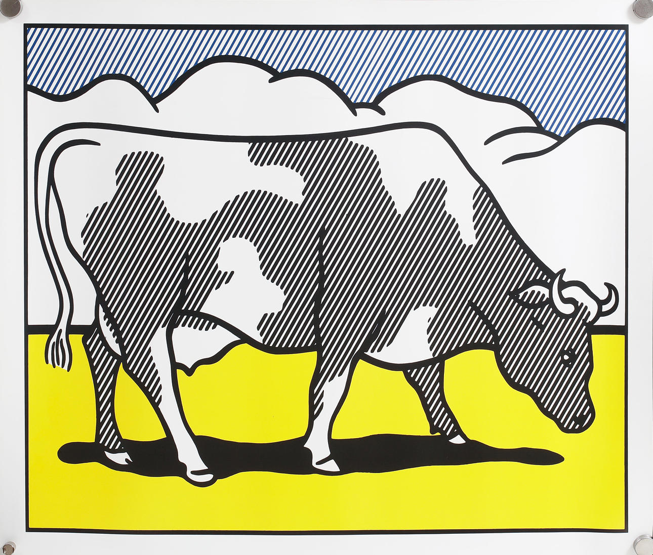 ROY LICHTENSTEIN. Gemäß. "Kuh wird abstrakt". Plakate. Triptychon.