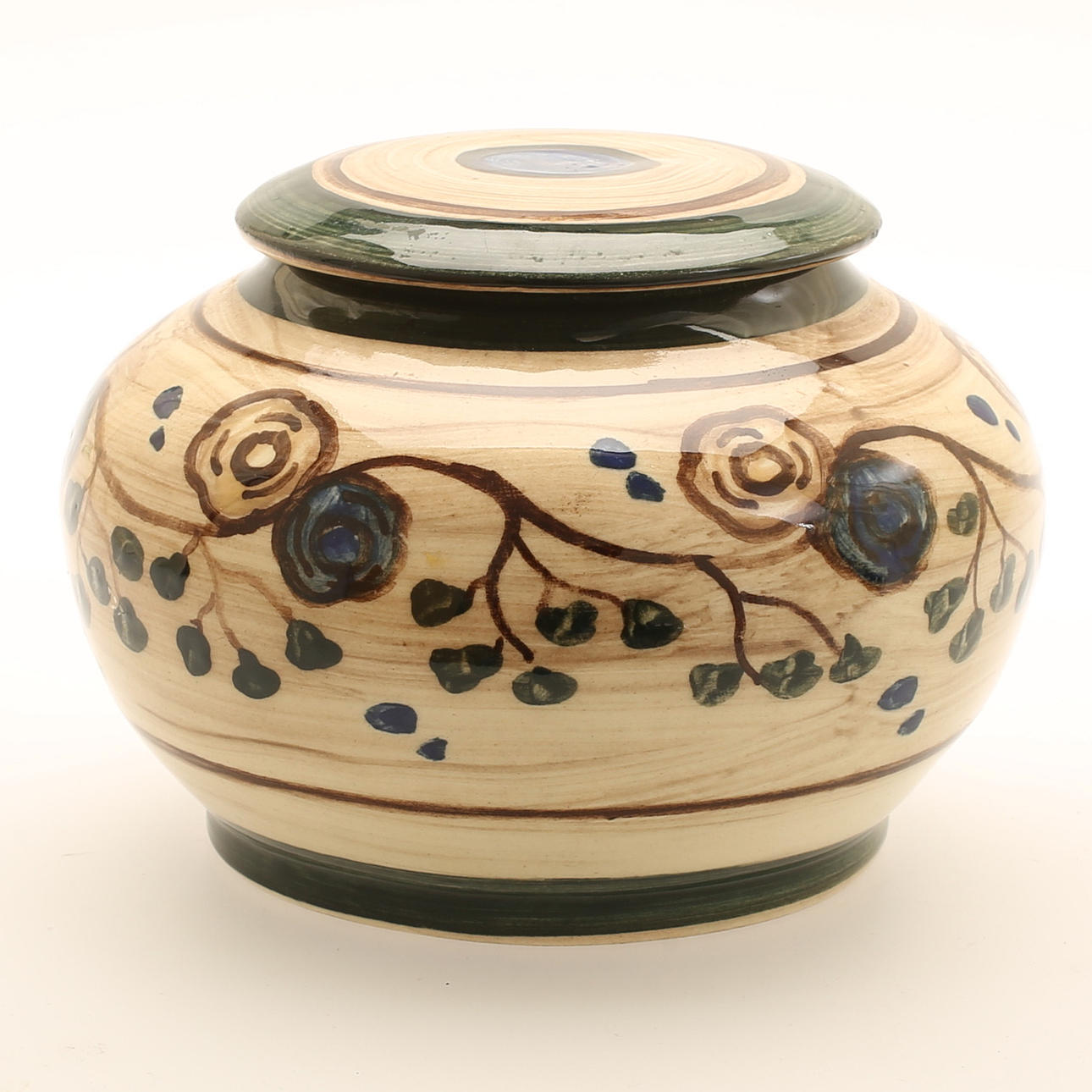 SCHÜSSEL mit Deckel, Keramik, Elin Juselius, signiert EJ.