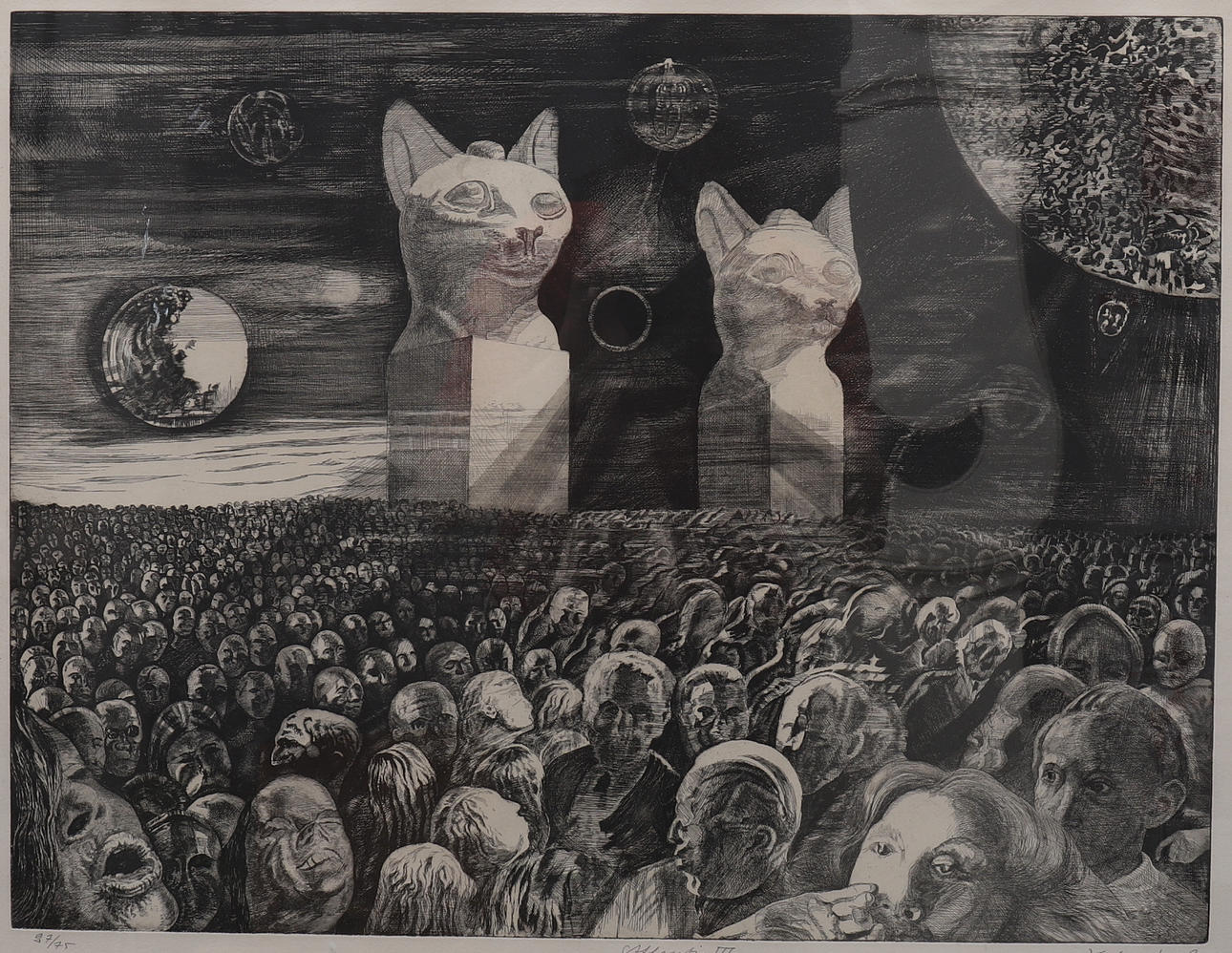 HOLGER KARLSSON. Etching, "Atlantis III" No. 27/75.