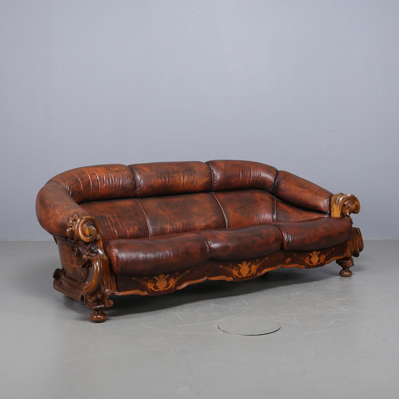 SOFA, Leder, 70er/80er Jahre.