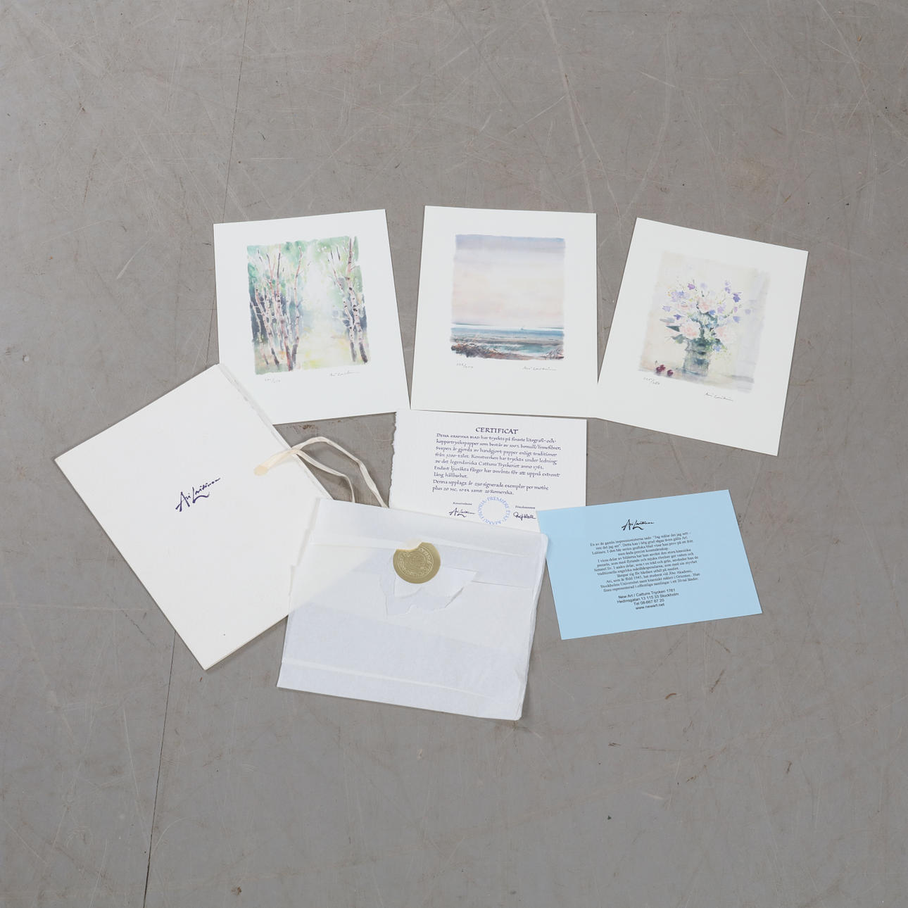 ARI LAITINEN. lithographs, 3 pcs., signed and numbered, folder with certificate.