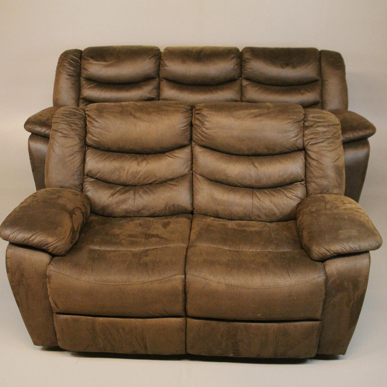 SOFFGRUPP 3a+2a präglat mocka tyg Modell ,Lay Flat.