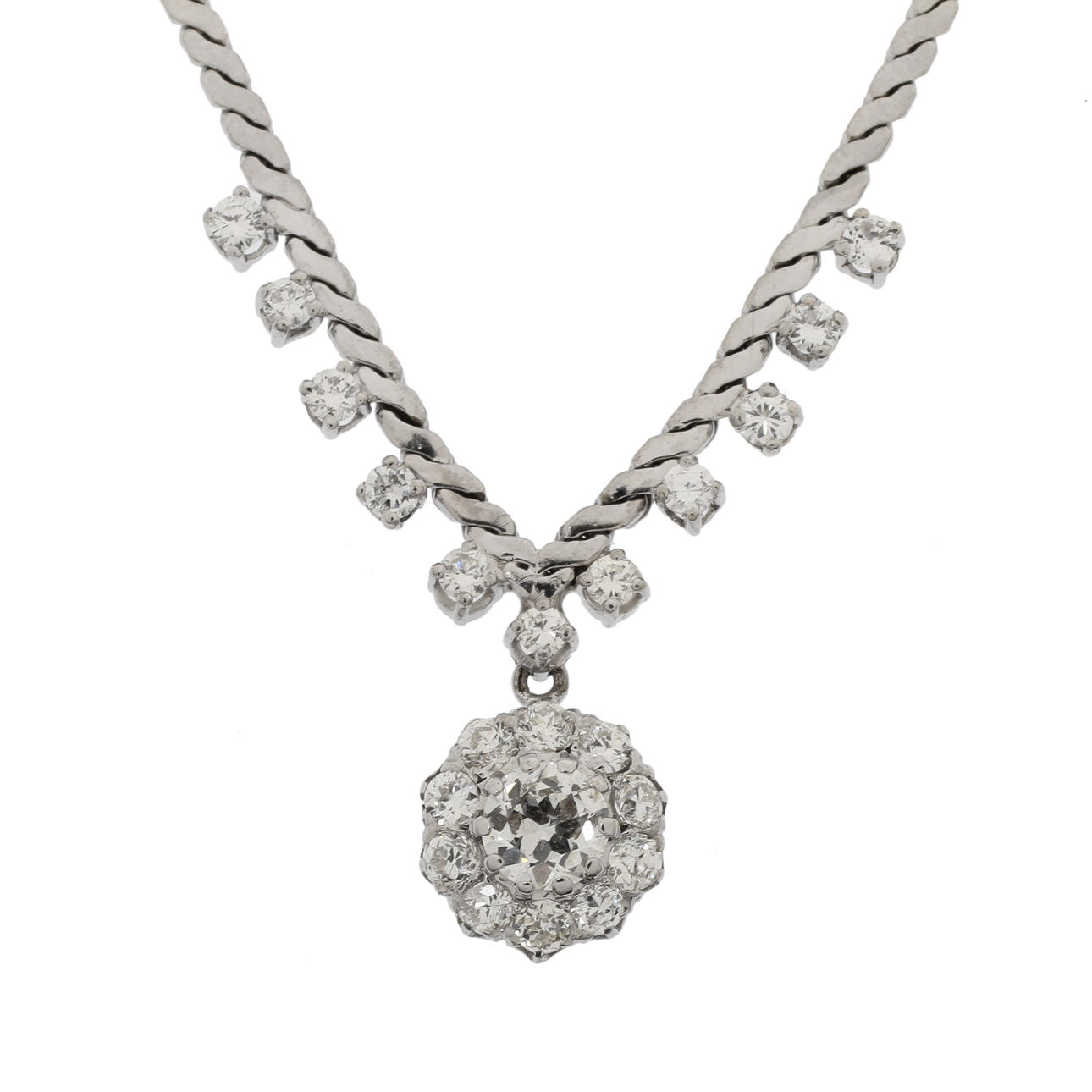 COLLIER, vitguld 18k med 22 diamanter, totalt 1,25ct.16,8g.