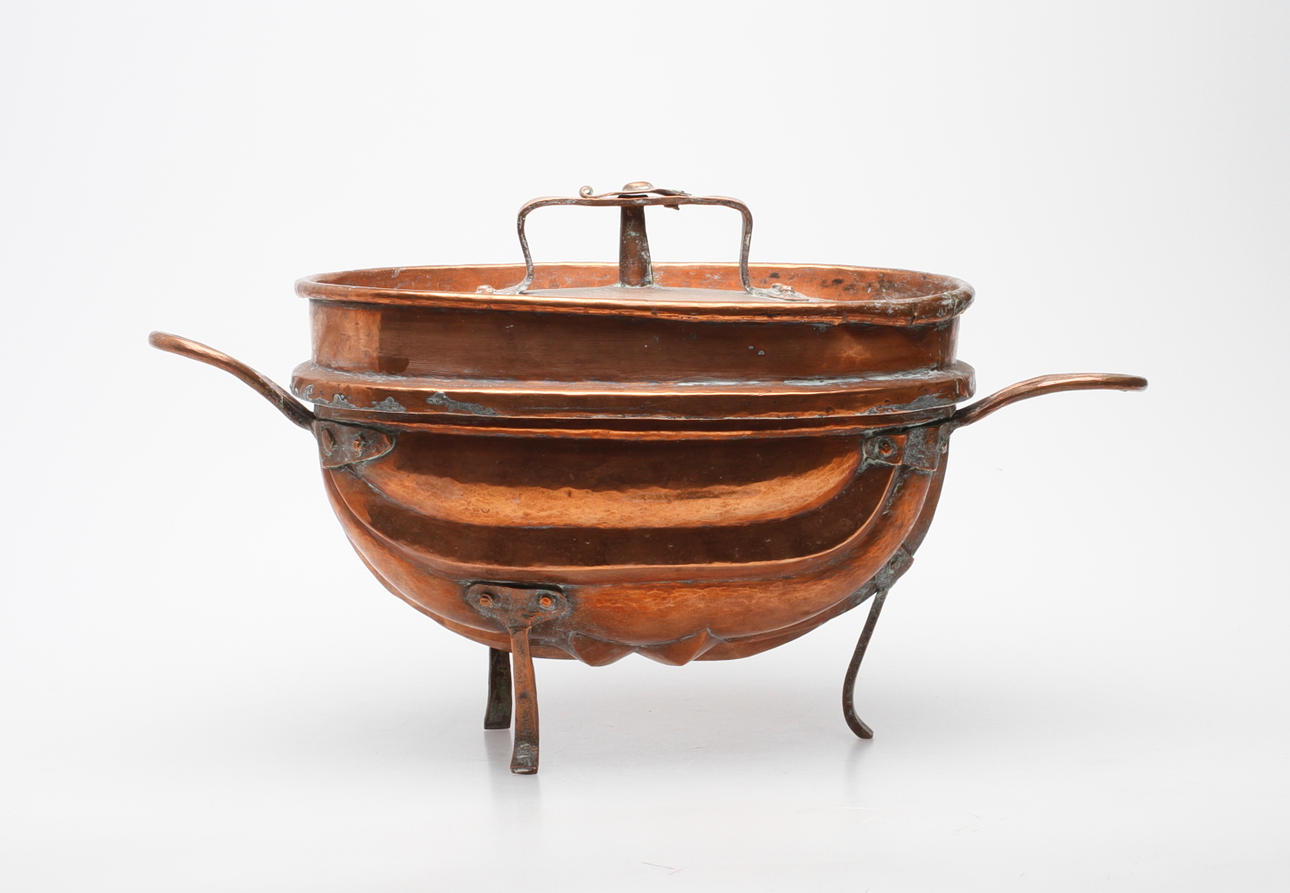 STOR ALADÅBFORM MED LOCK, koppar, 1800-tal.