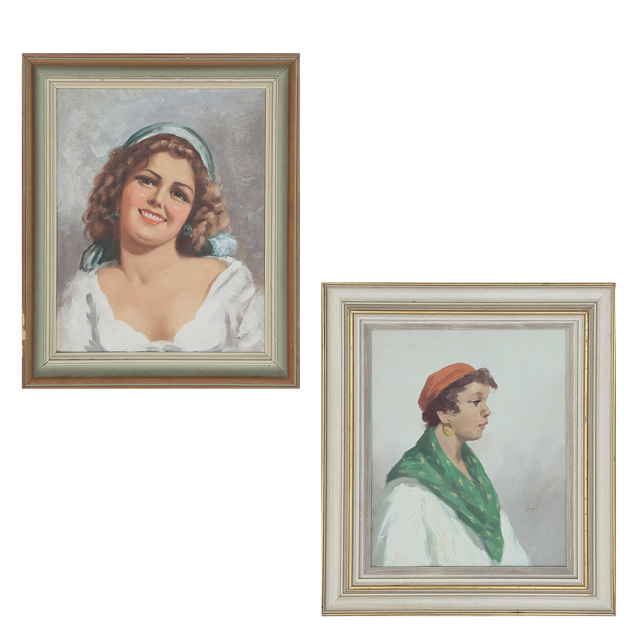 EMIL RICCI. 2 OILS, on canvas, signed, 1900s.