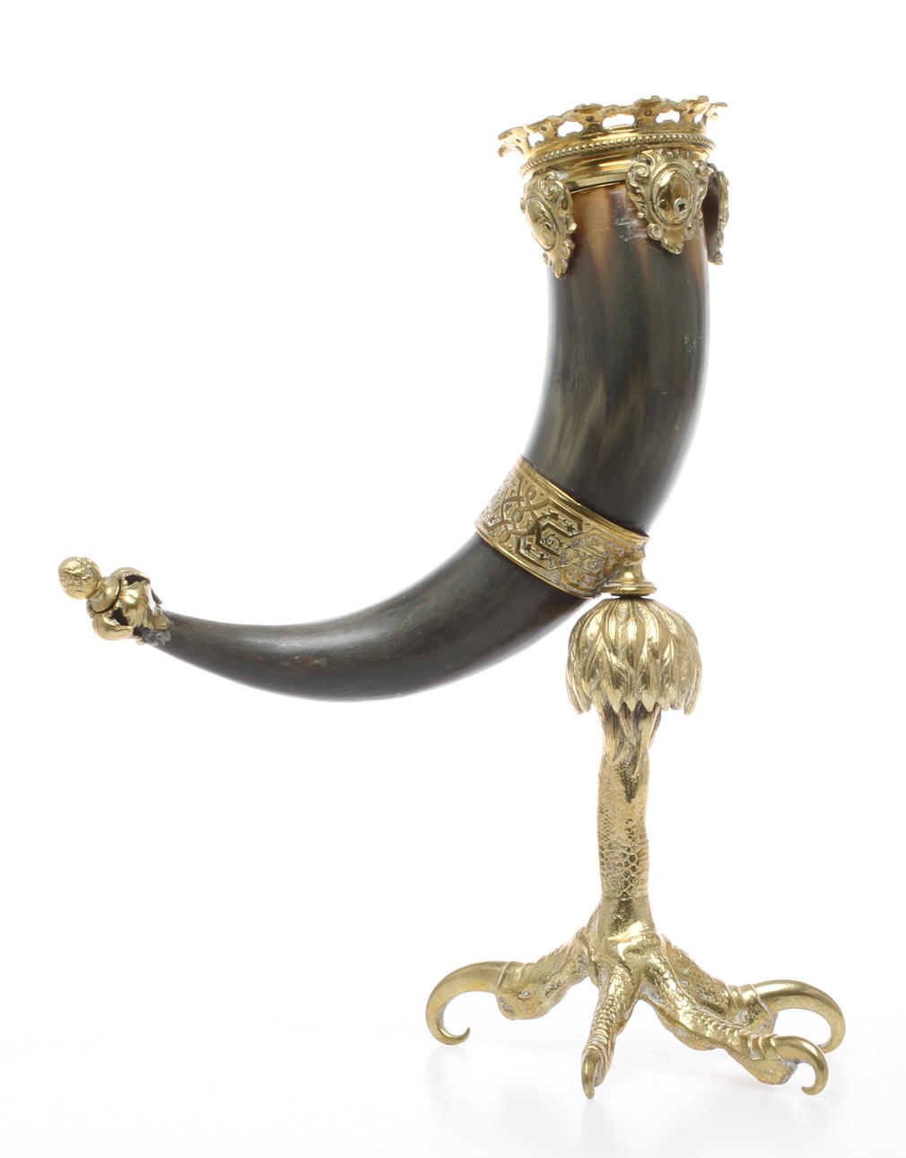 DRYCKESHORN, horn och mässing, sekelskiftet 1900.