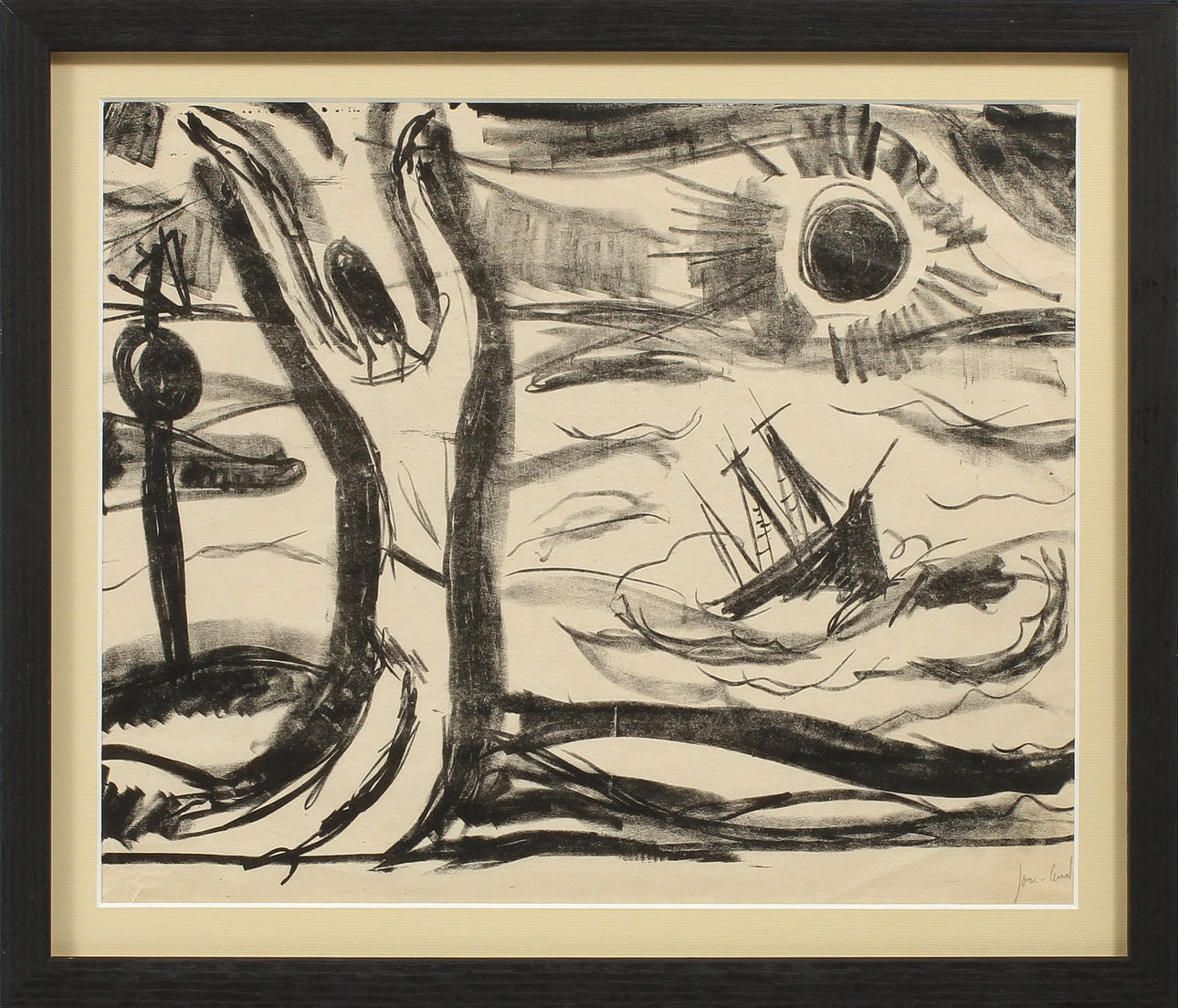 JOHN JON-AND. Litografi. Signerad.