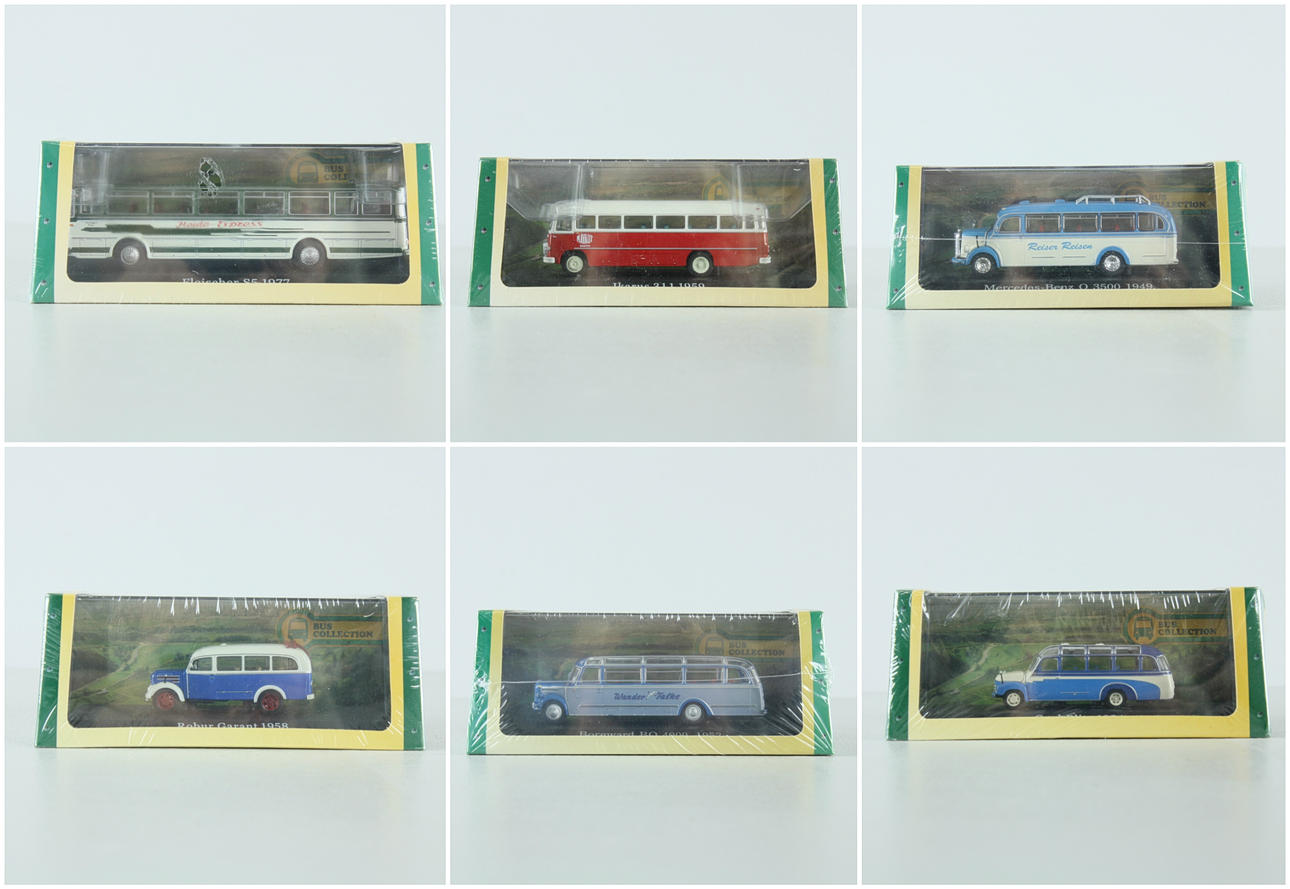 BUS MODELS, 6 pcs., Bus Collection, Editions Atlas, 2000s.