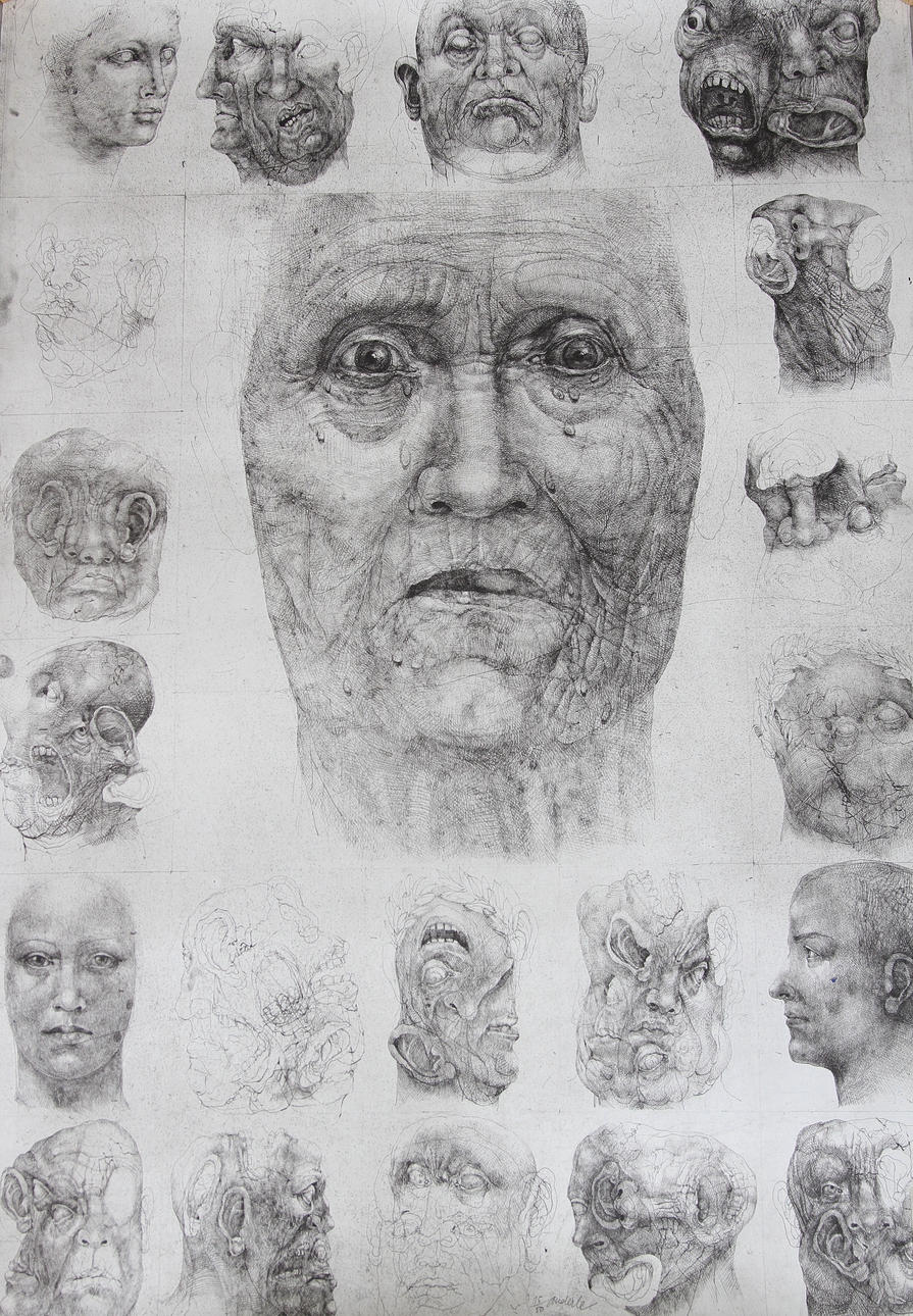 JIRI ANDERLE. Tjeckien. "Sunt lacrymae rerum". Etsning/grafiskt blad. Signerad Anderle och numrerad 15/50.