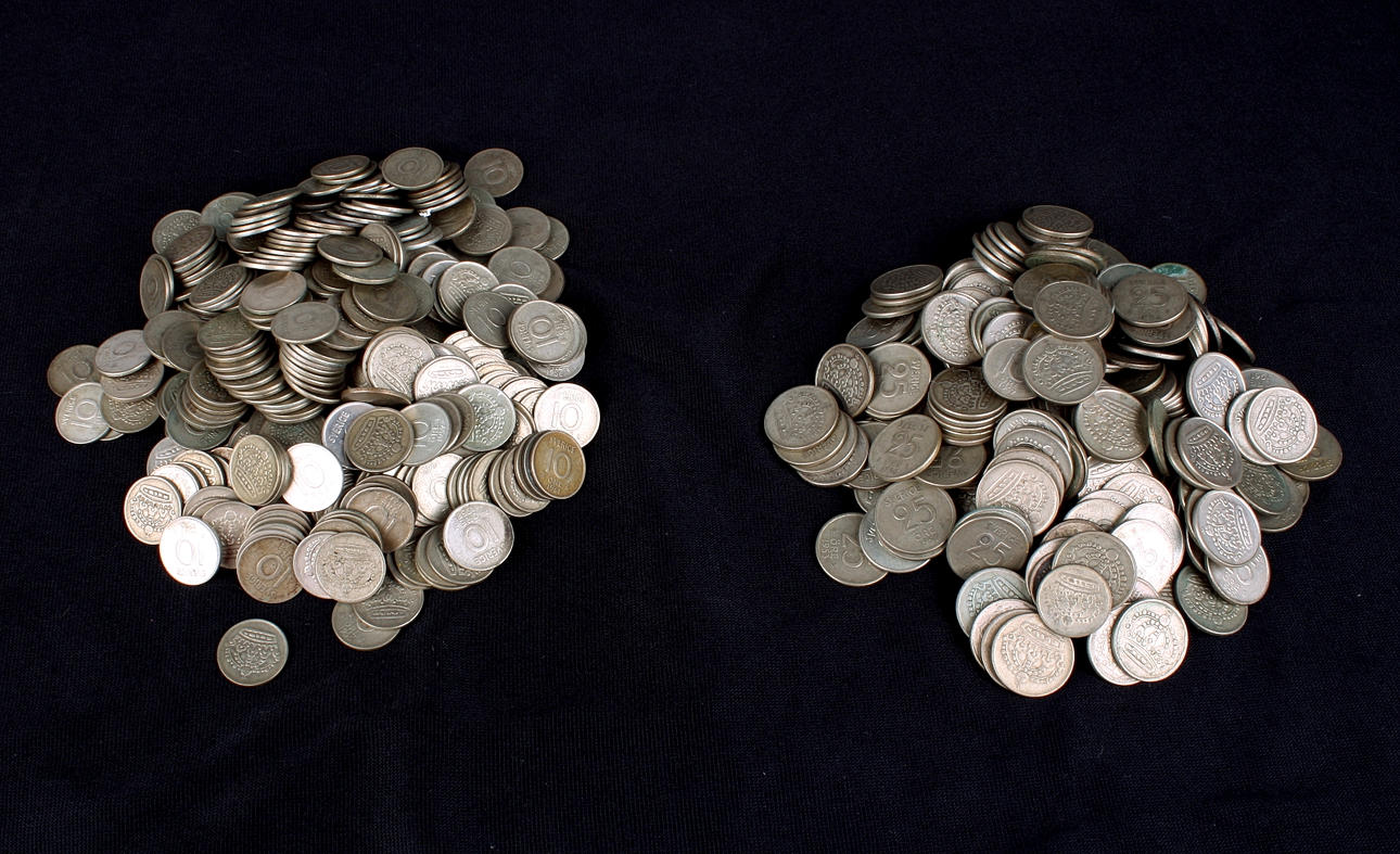 SILVERMYNT 1952-1961, 1087 gr, Sverige, 10-öringar, 25-öringar.