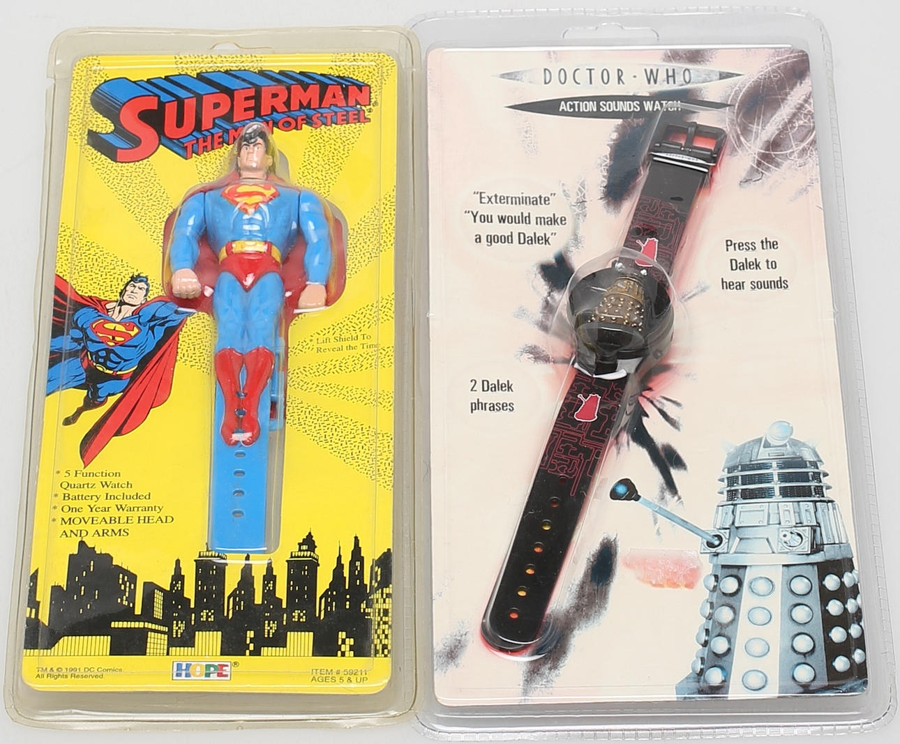 ARMBANDSUR. Dr Who & Superman.