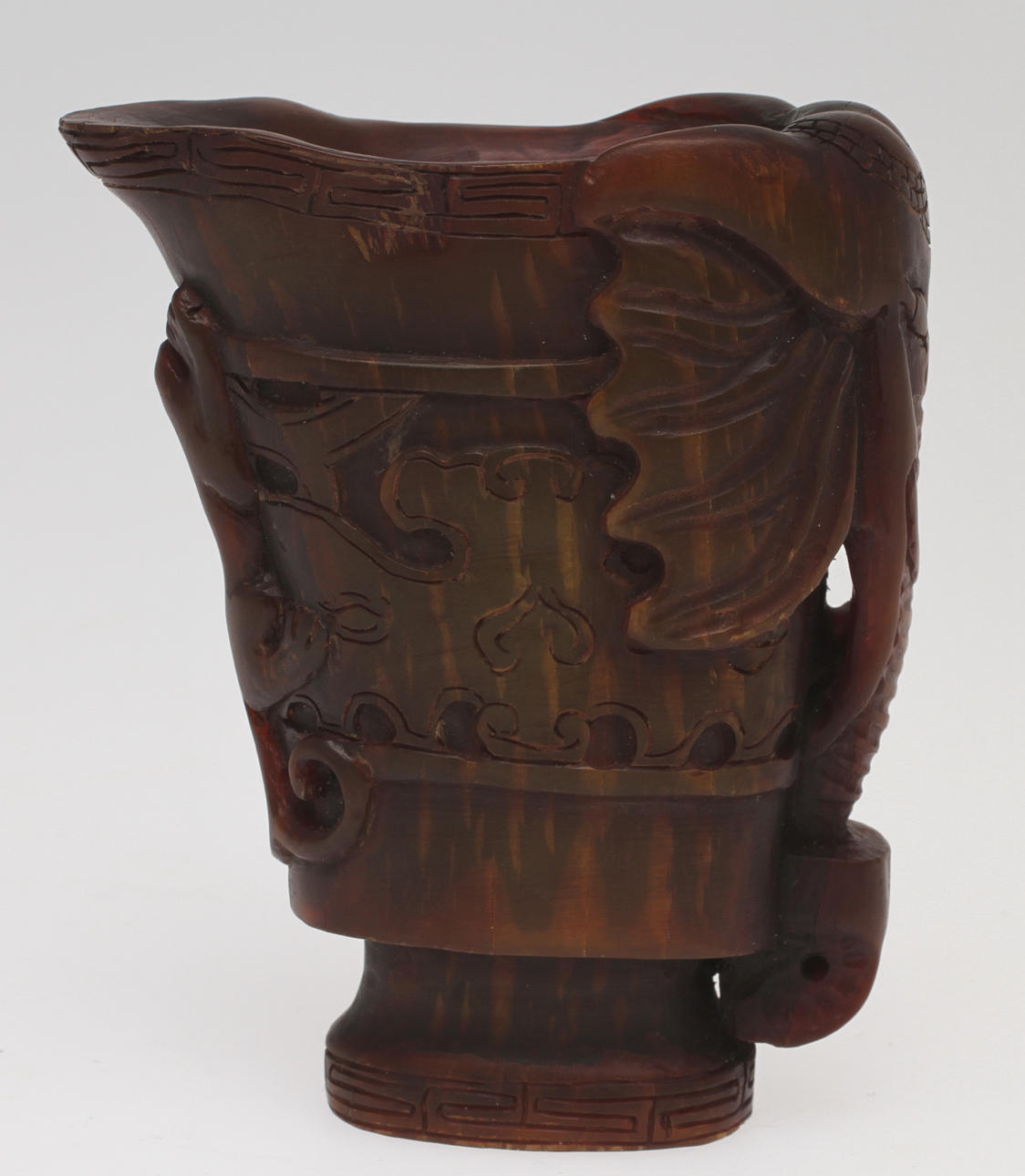 VINOFFERSKÅL, benarbete i form av noshörningshorn.