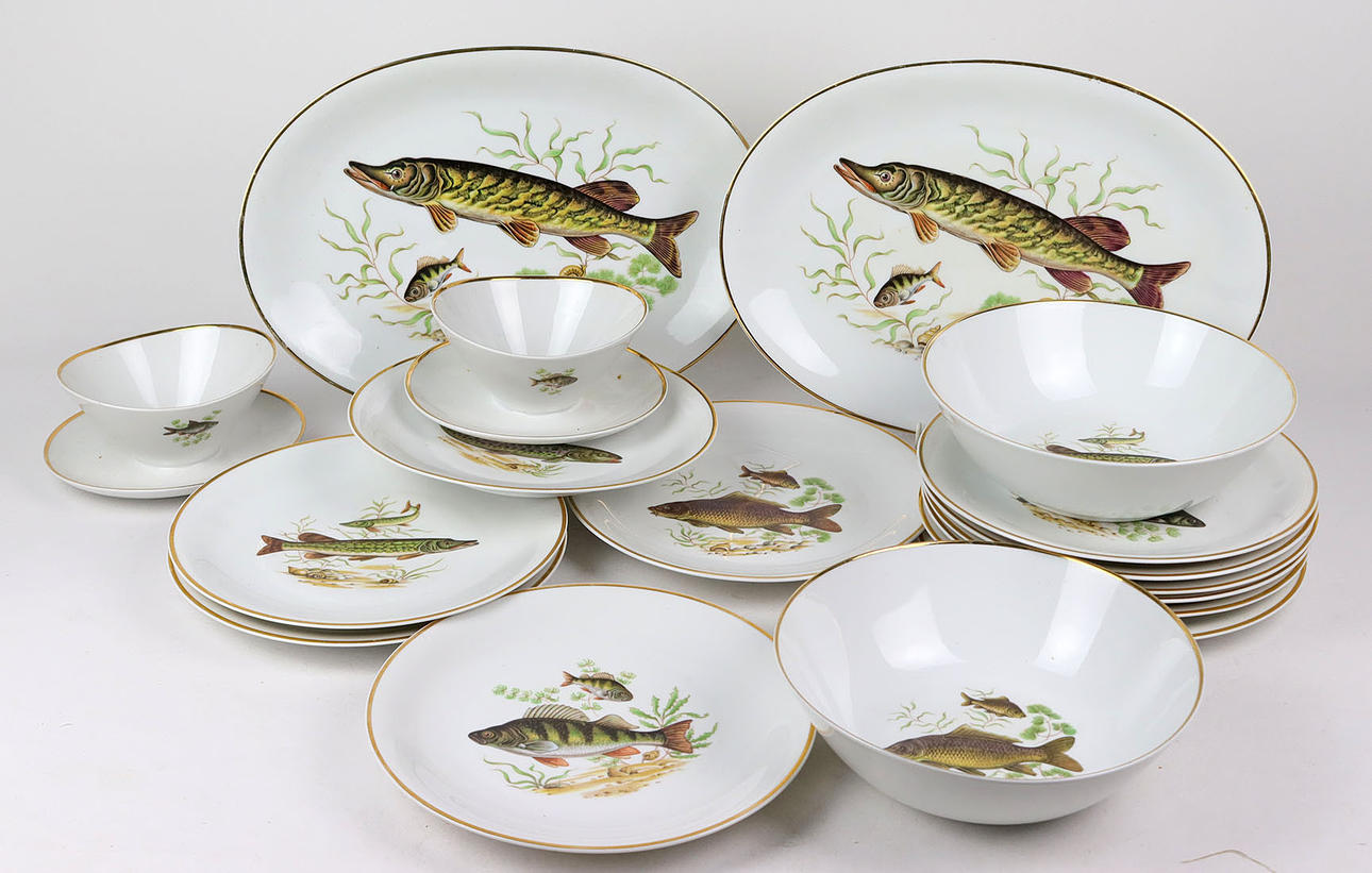Speiseservice, Fischservice, E. Schaller.