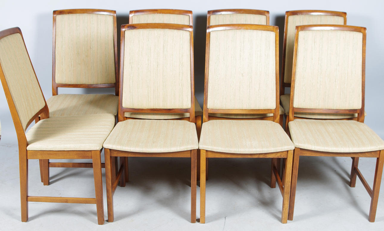 MATSALSSTOLAR, 8 stycken, mahogny, 1960-tal.