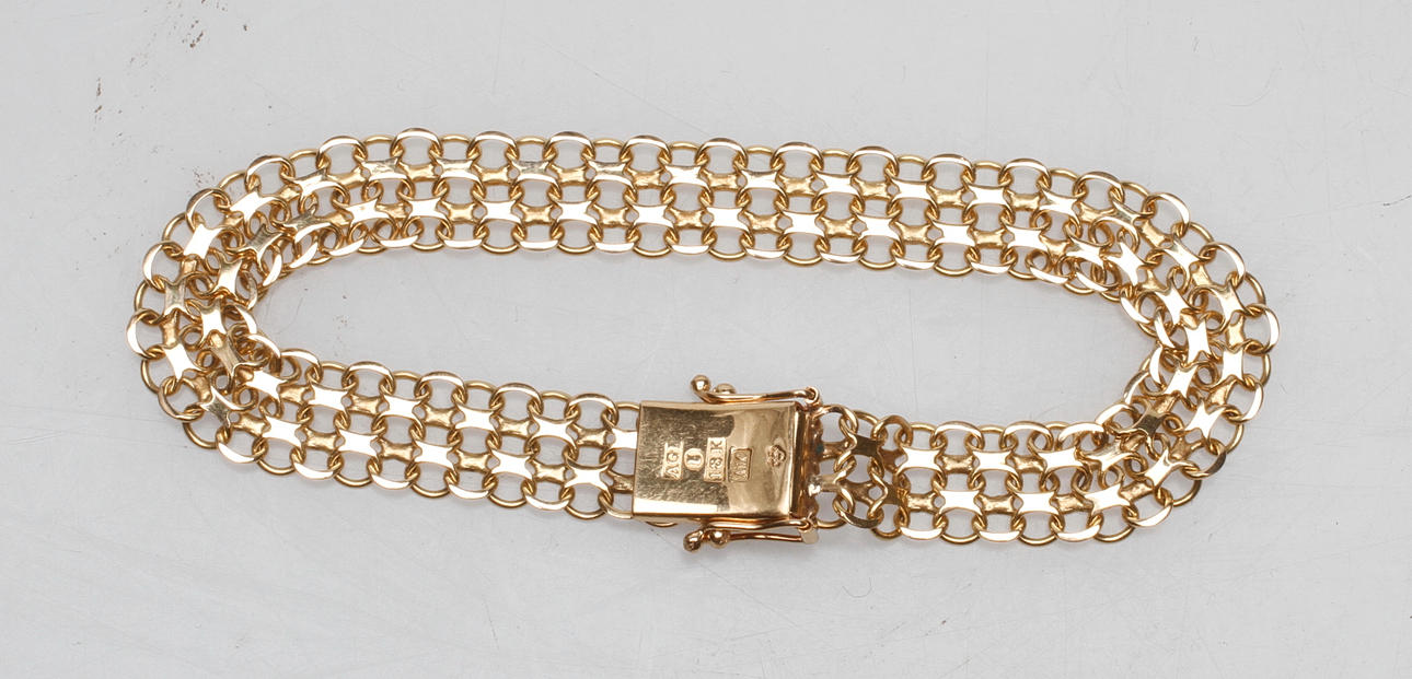 ARMBAND X-LÄNK, 18k guld, vikt ca 11,3 gr.