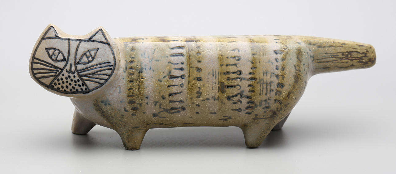 LISA LARSON. Figurin, katt ur serien "Stora Zoo", stengods, Gustavsberg.