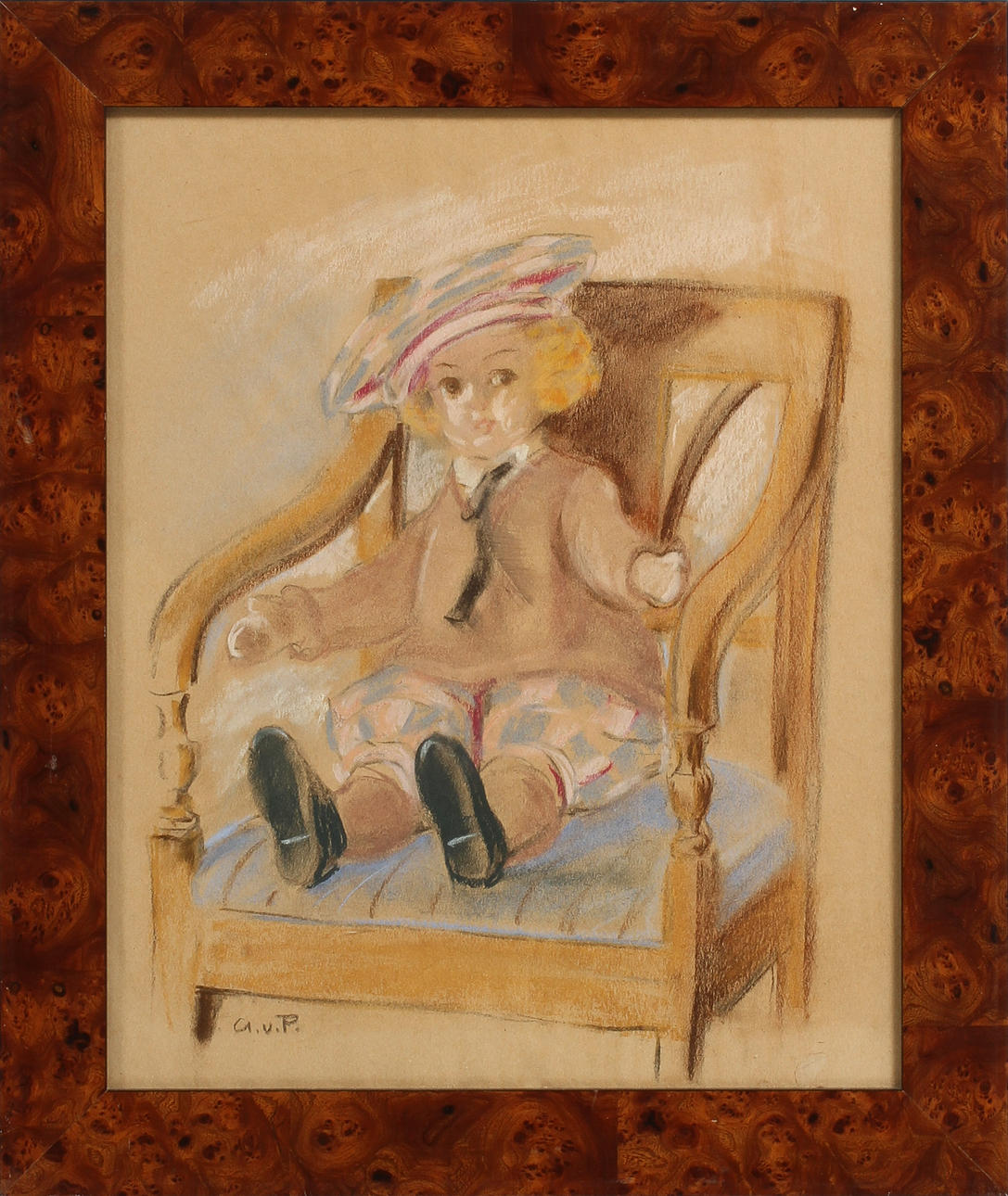 OKÄND KONSTNÄR, pastell, sign.