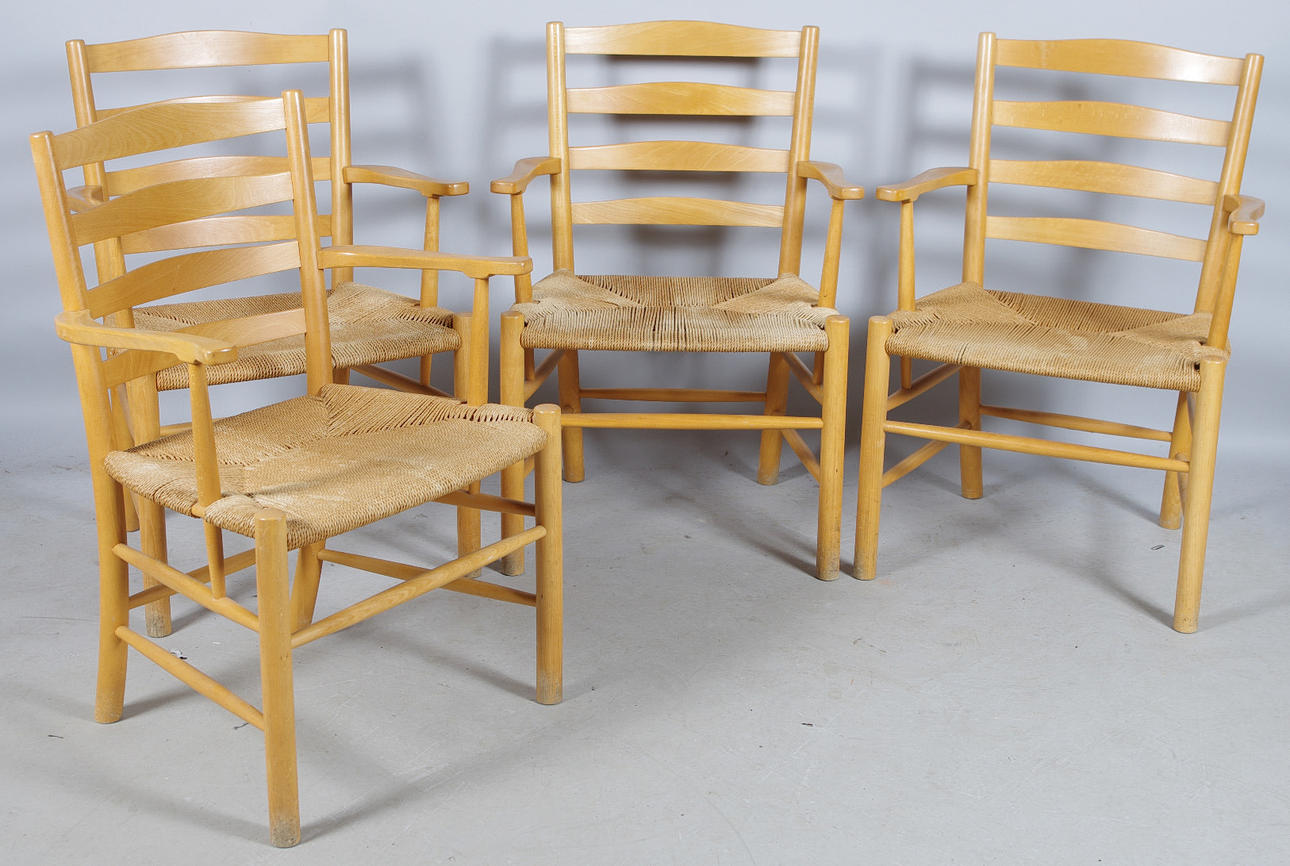 KARMSTOLAR, 4 stycken, Fritz Hansen, Danmark.