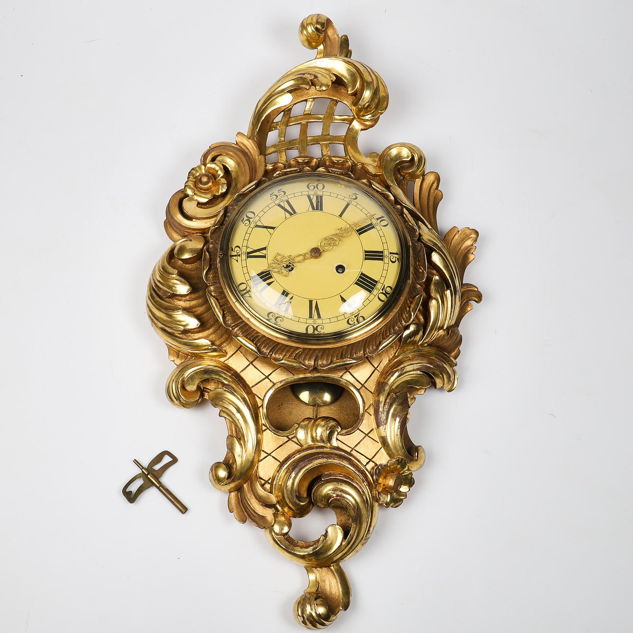 WALL PENDULUM, gilt, rococo style. Clocks & Watches - Wall Clocks ...