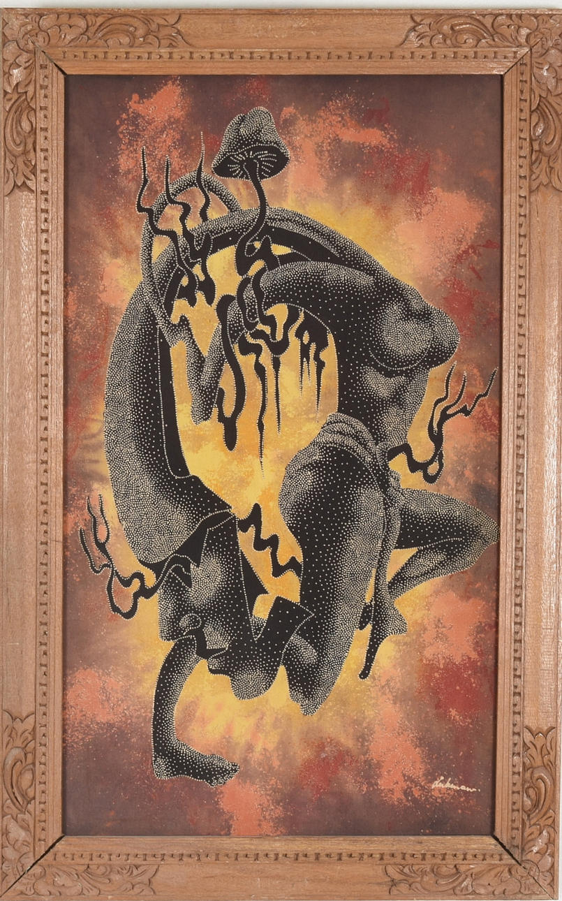 OIDENTIFIERAD KONSTNÄR. Batik på duk.