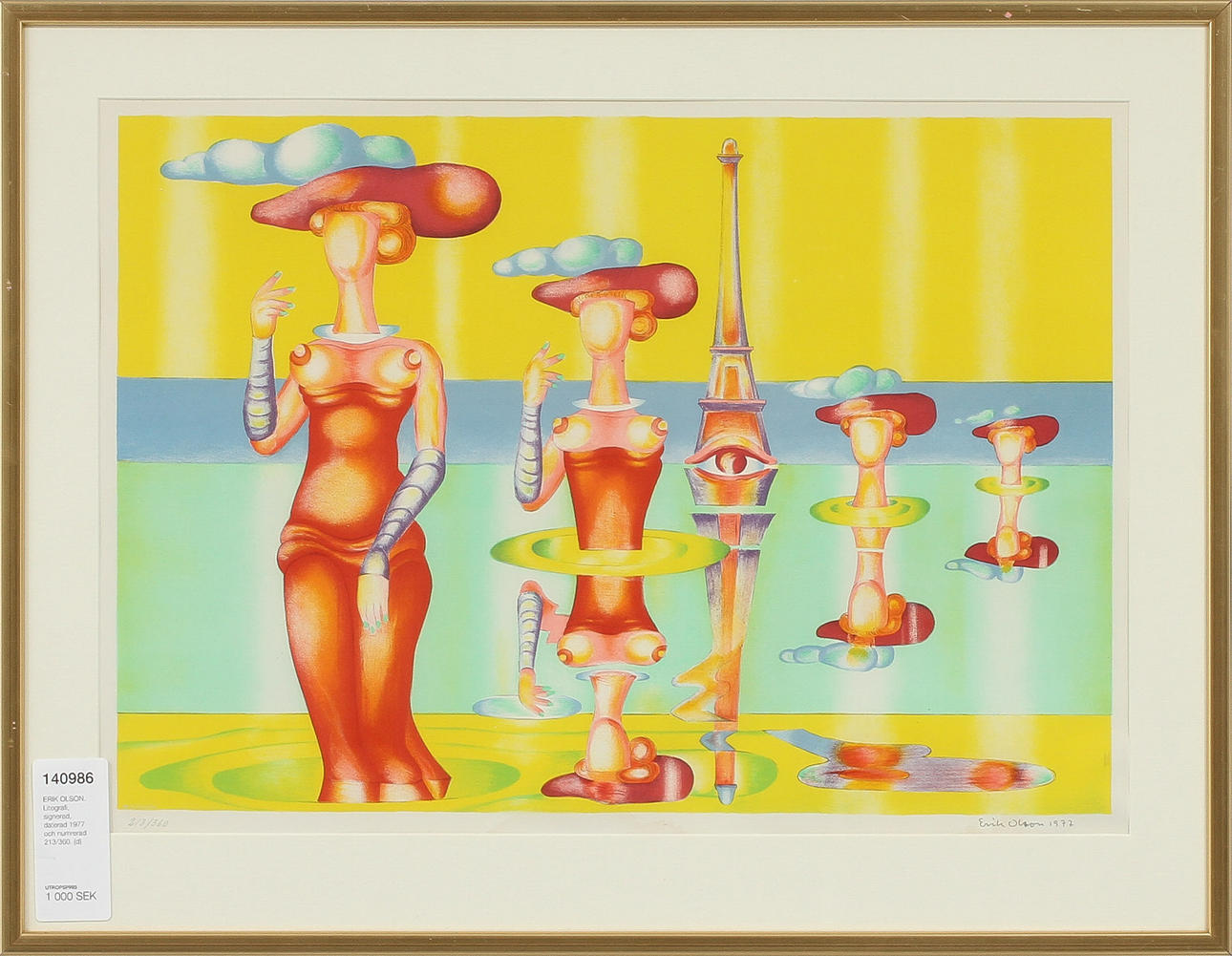 ERIK OLSON. Litografi, signerad, daterad 1977 och numrerad 213/360.