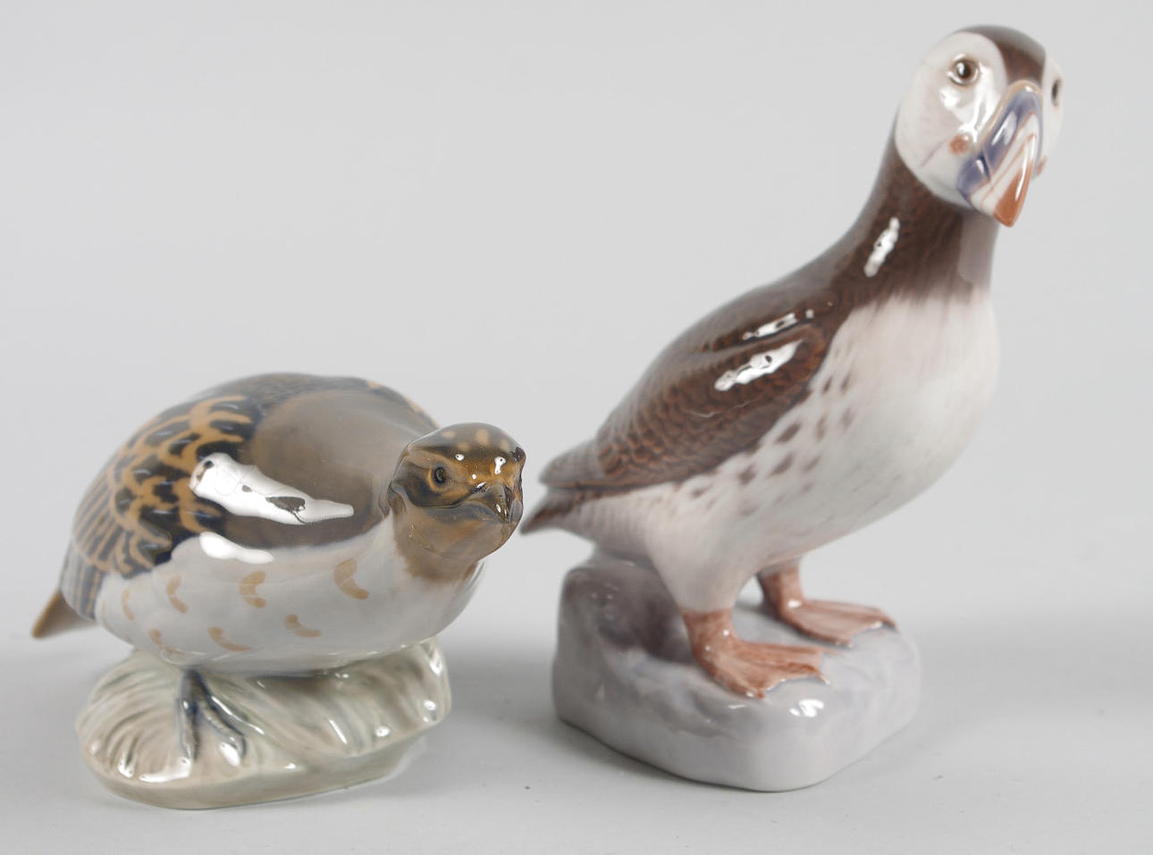 PORSLINSFIGURER, 2 fåglar, Bing & Gröndal samt Royal Copenhagen.