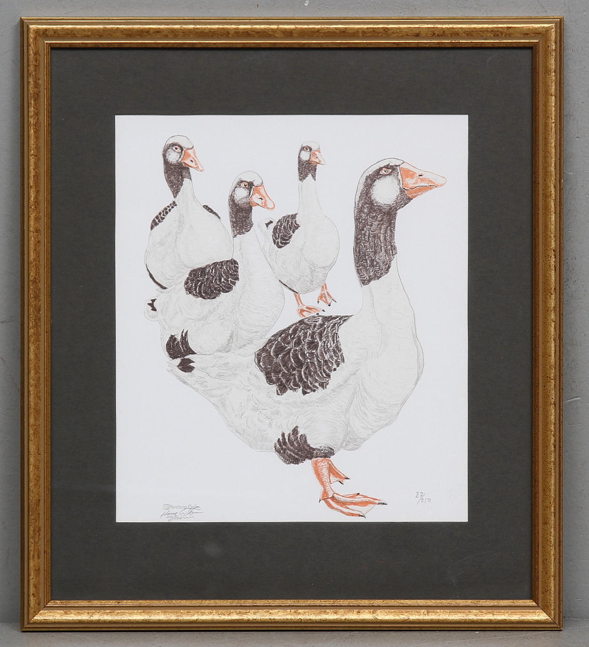 HANS ANDERSSON. Gäss. Färglitografi. Signerad Skanör och numrerad 87/250.