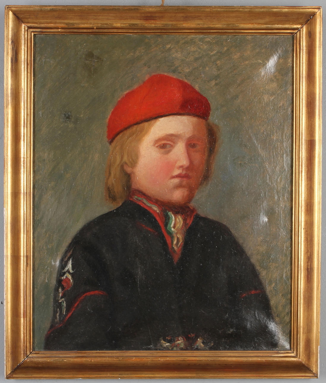 OKÄND KONSTNÄR. Mansporträtt, olja på duk, osignerad.