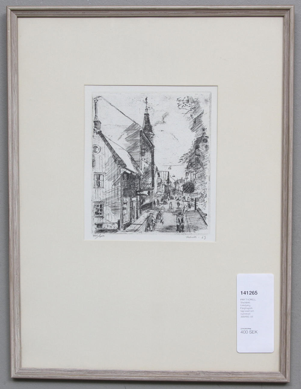 PÄR THORELL. Stadsbild, Linköping. Torrnål. Signerad och numrerad 399/450.
