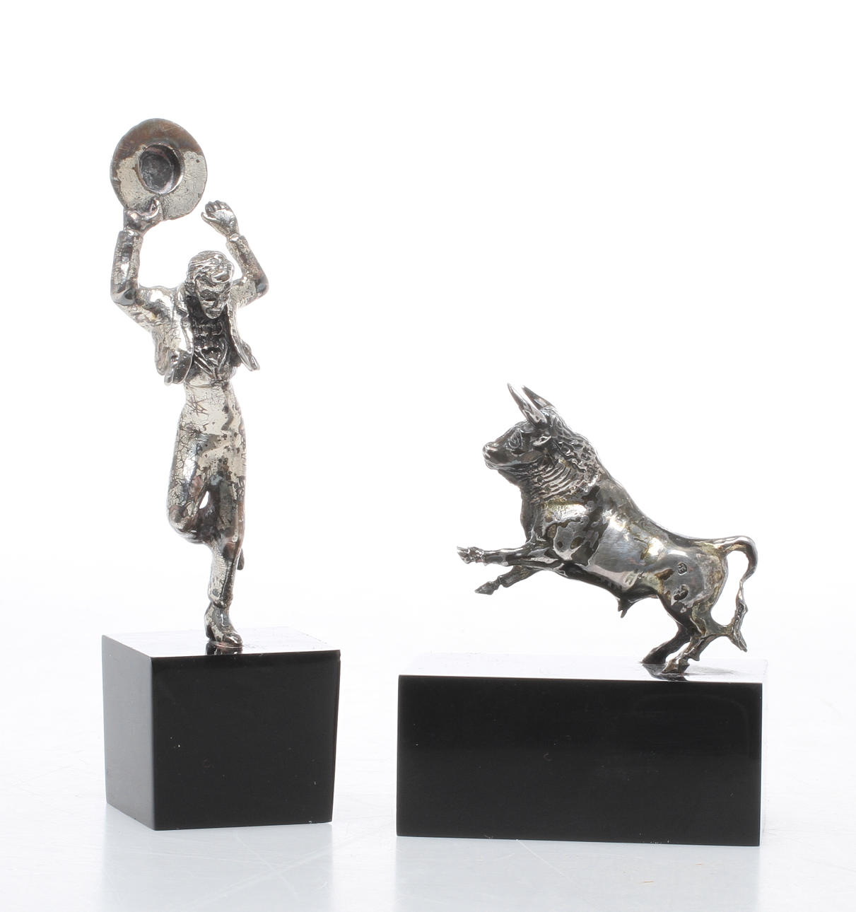 FIGURINER 2 st, silver, Spanien. 1900-tal.