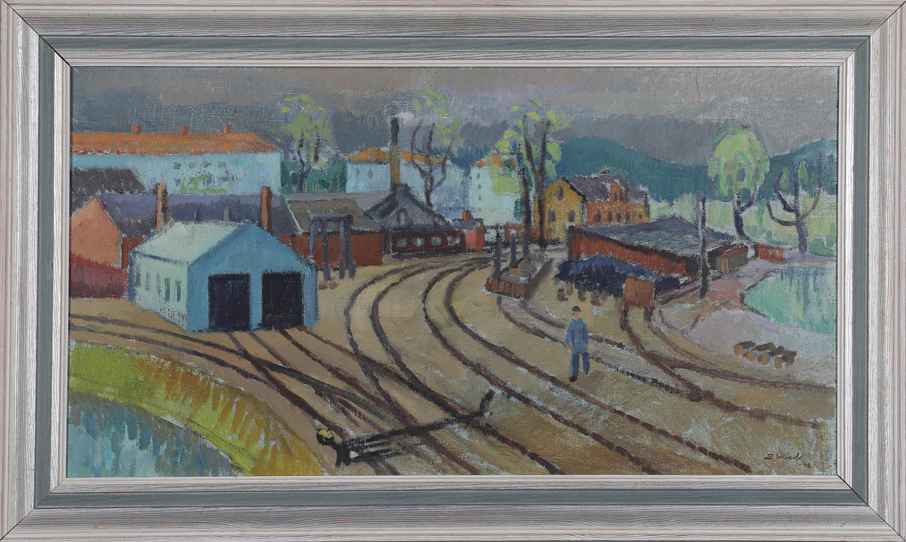 STIG WIRDE. oil on canvas, signed and dated -48.