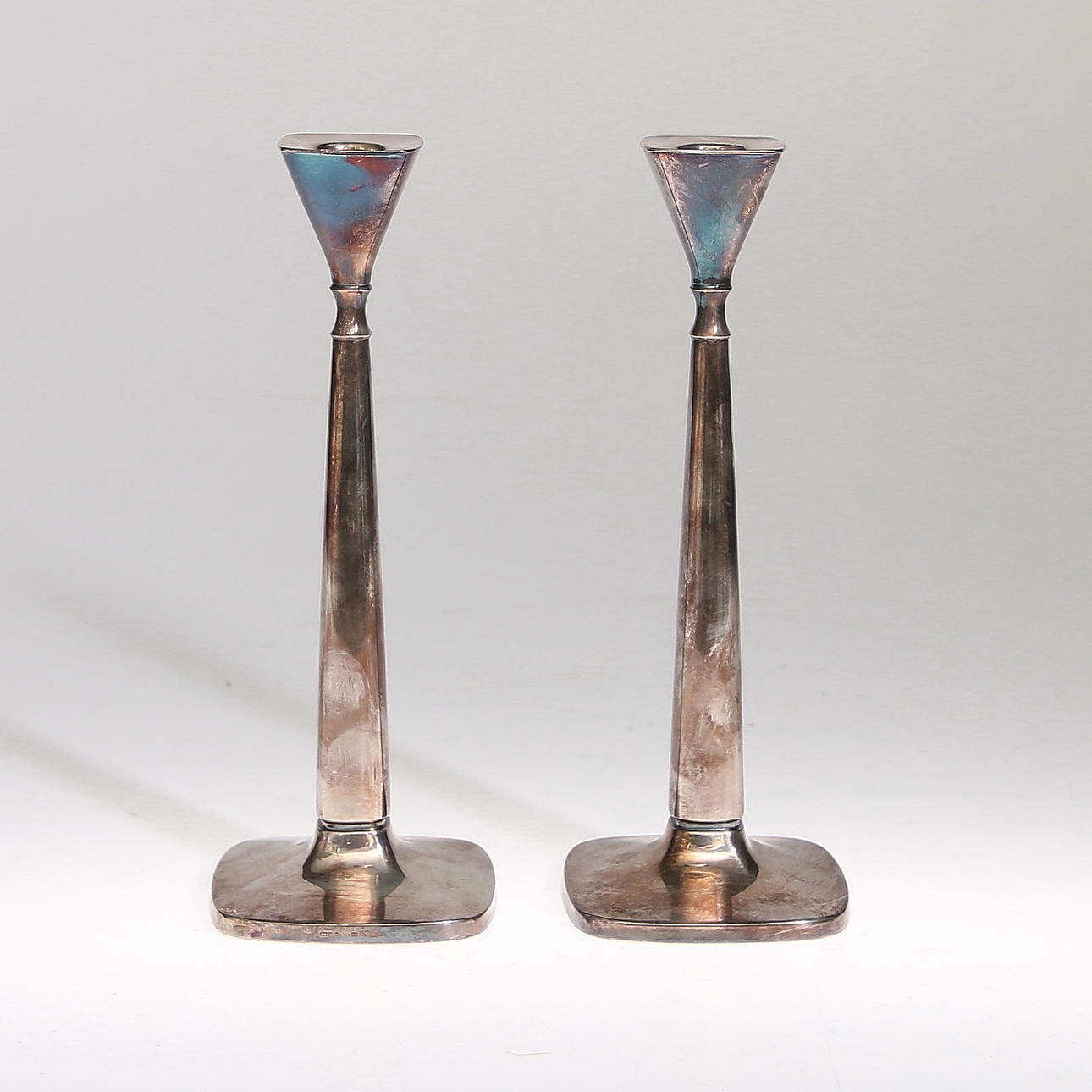 LJUSSTAKAR, 1 par, silver, Ceson, Göteborg, 1967. Totalvikt 518 gram.