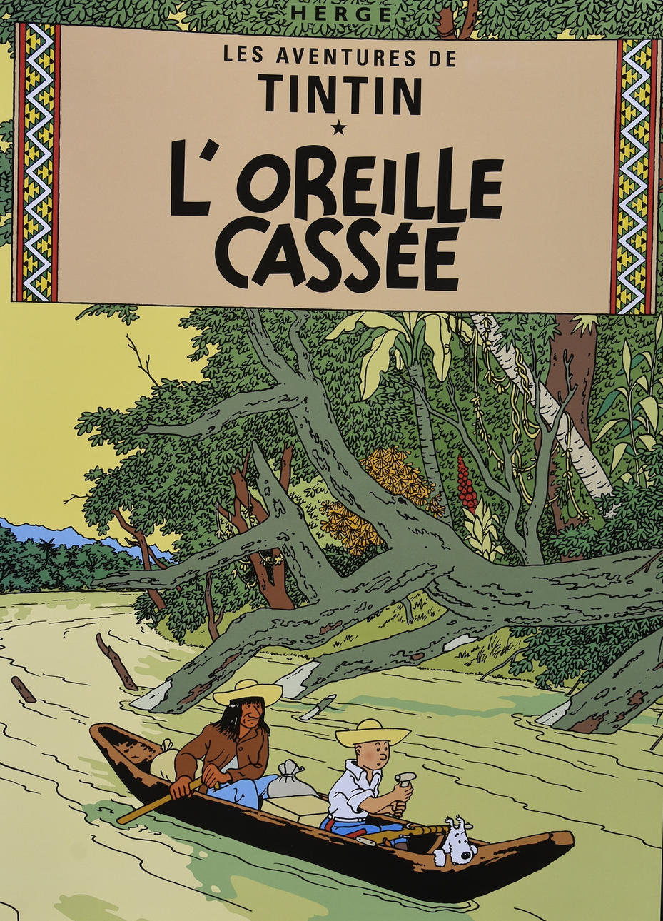 TINTIN, affisch, Offsettryck.