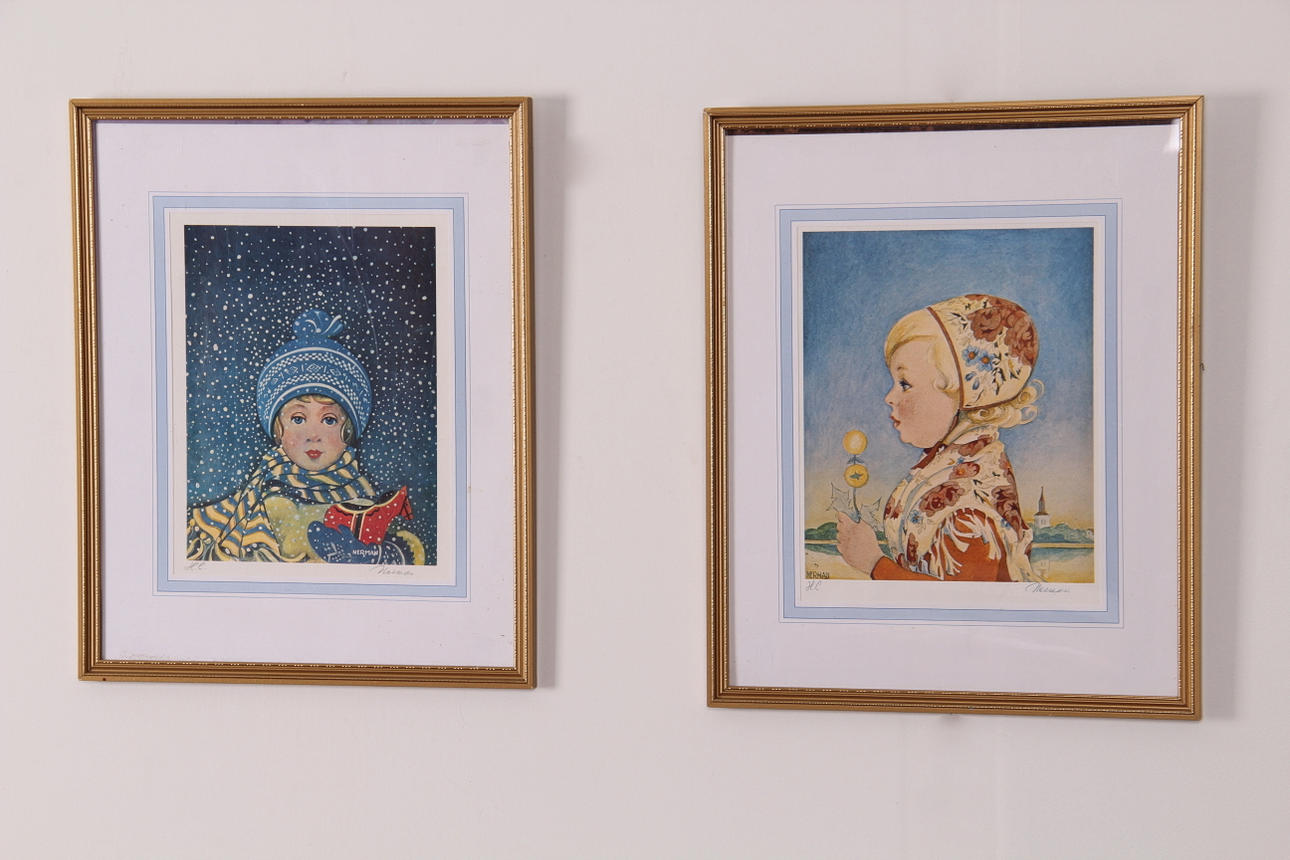 EINAR NERMAN. Tryck, 2 st, Bläck och Blyertssignerade H.C, Nerman.